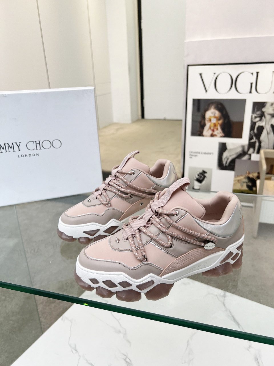 Jimmy Choo Diamond X II Dad Sneakers Pink