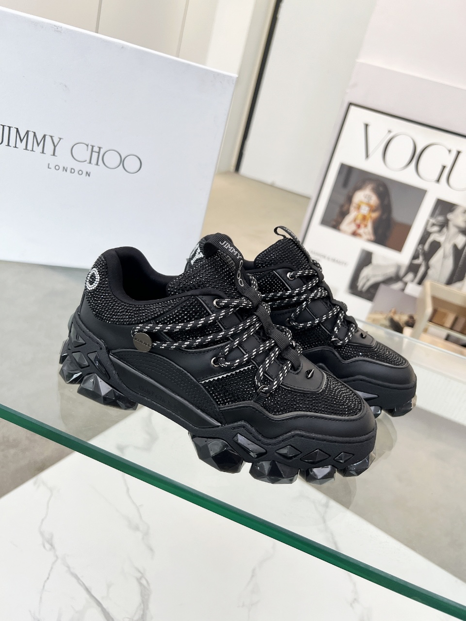 Jimmy Choo Diamond X II M Dad Sneakers Black