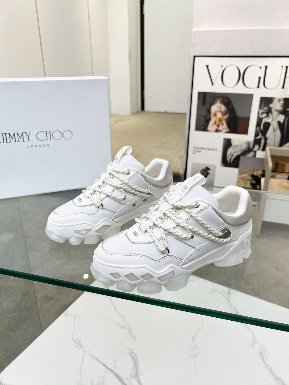 Jimmy Choo Diamond X II Dad Sneakers White