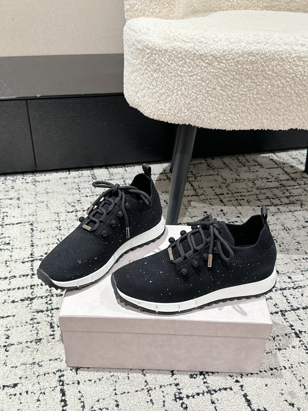Jimmy Choo Knit Sock Sneakers Black