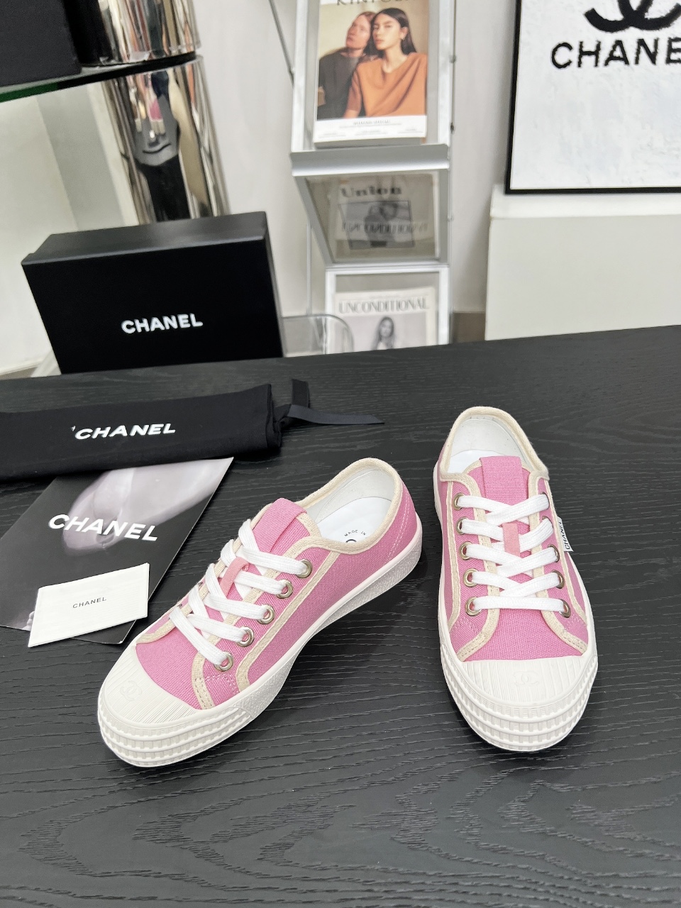 Chanel Vintage Canvas Sneakers Pink