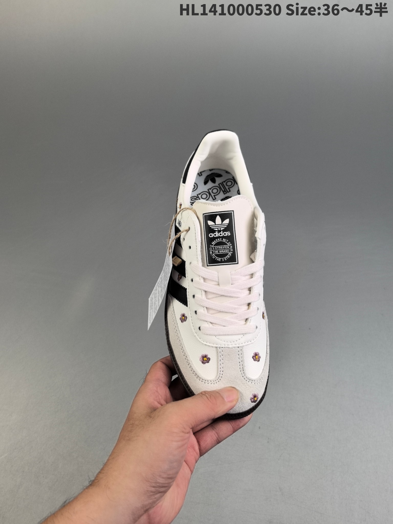 Adidas Samba OG Flower Leather Shoes White