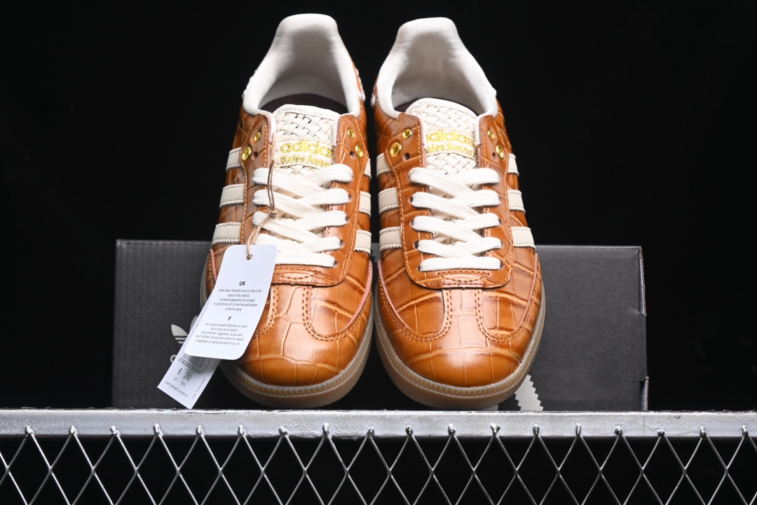 Adidas Originals Samba Wales Bonner Croc-Embossed Sneakers Brown