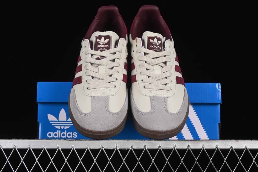 Adidas Samba OG ID1482 Retro Sneakers Beige/Burgundy