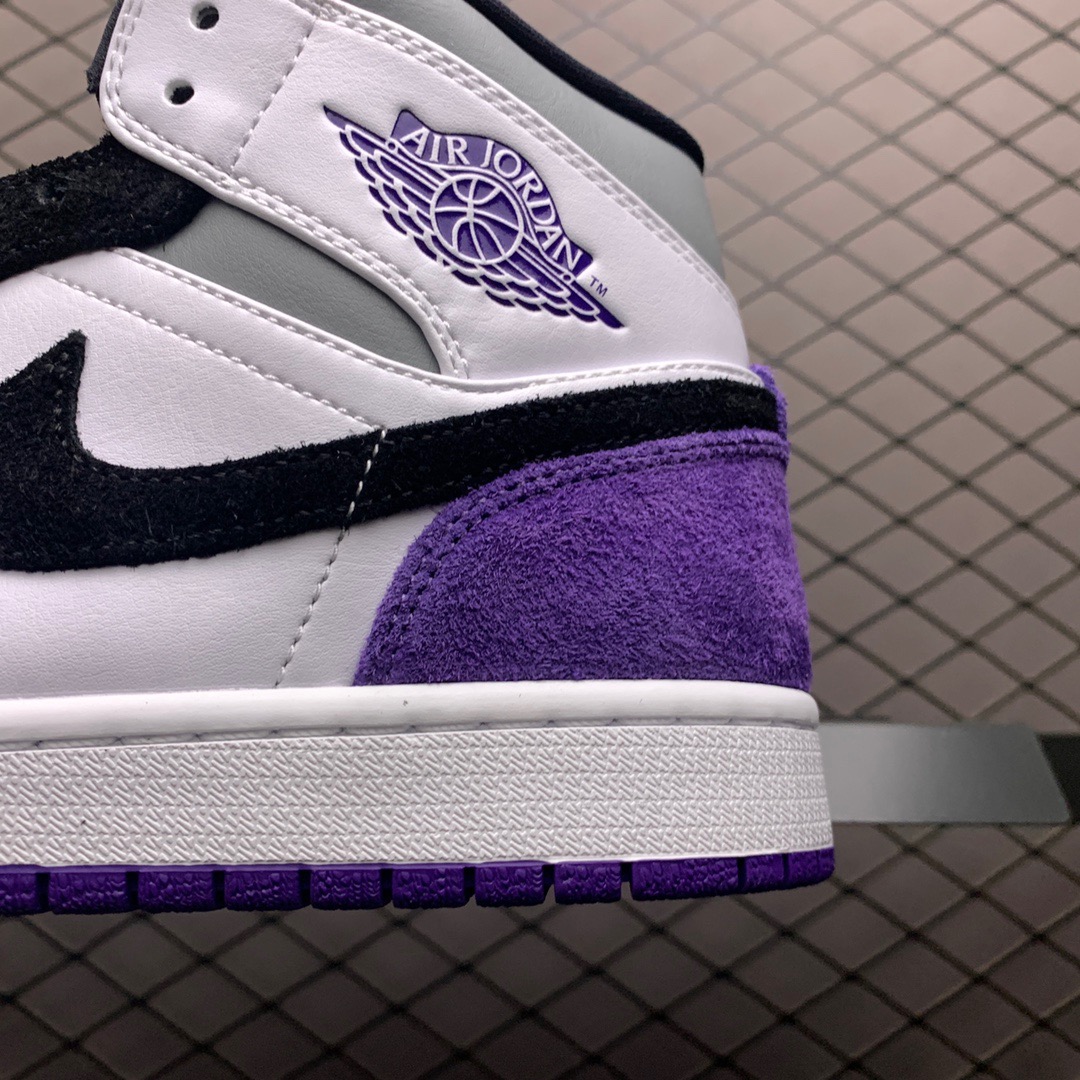 Jordan 1 Mid Purple Suede Sneakers Purple