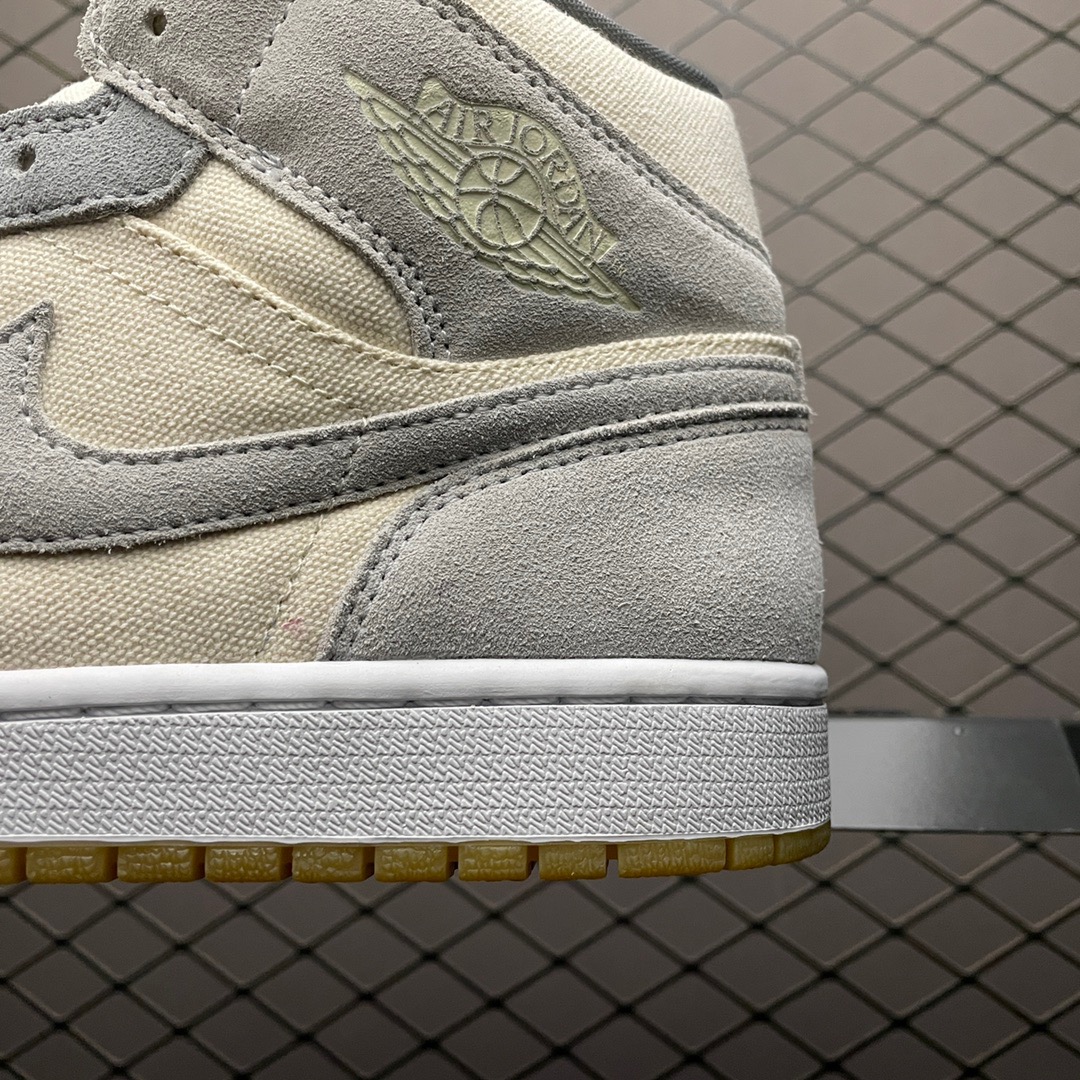 Jordan 1 Mid Canvas Suede Sneakers Grey