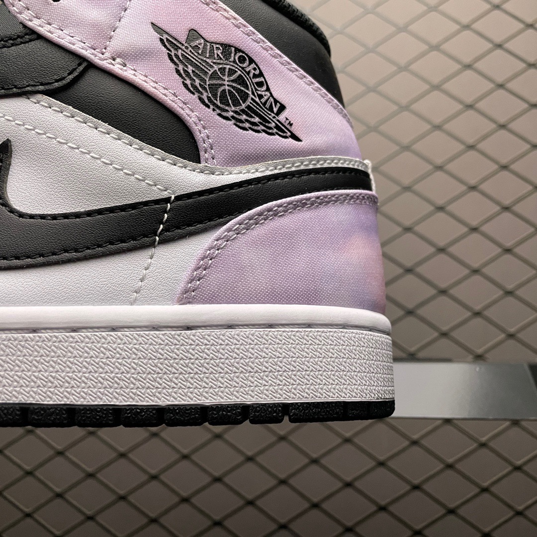 Jordan Air Jordan 1 Mid Black White Purple