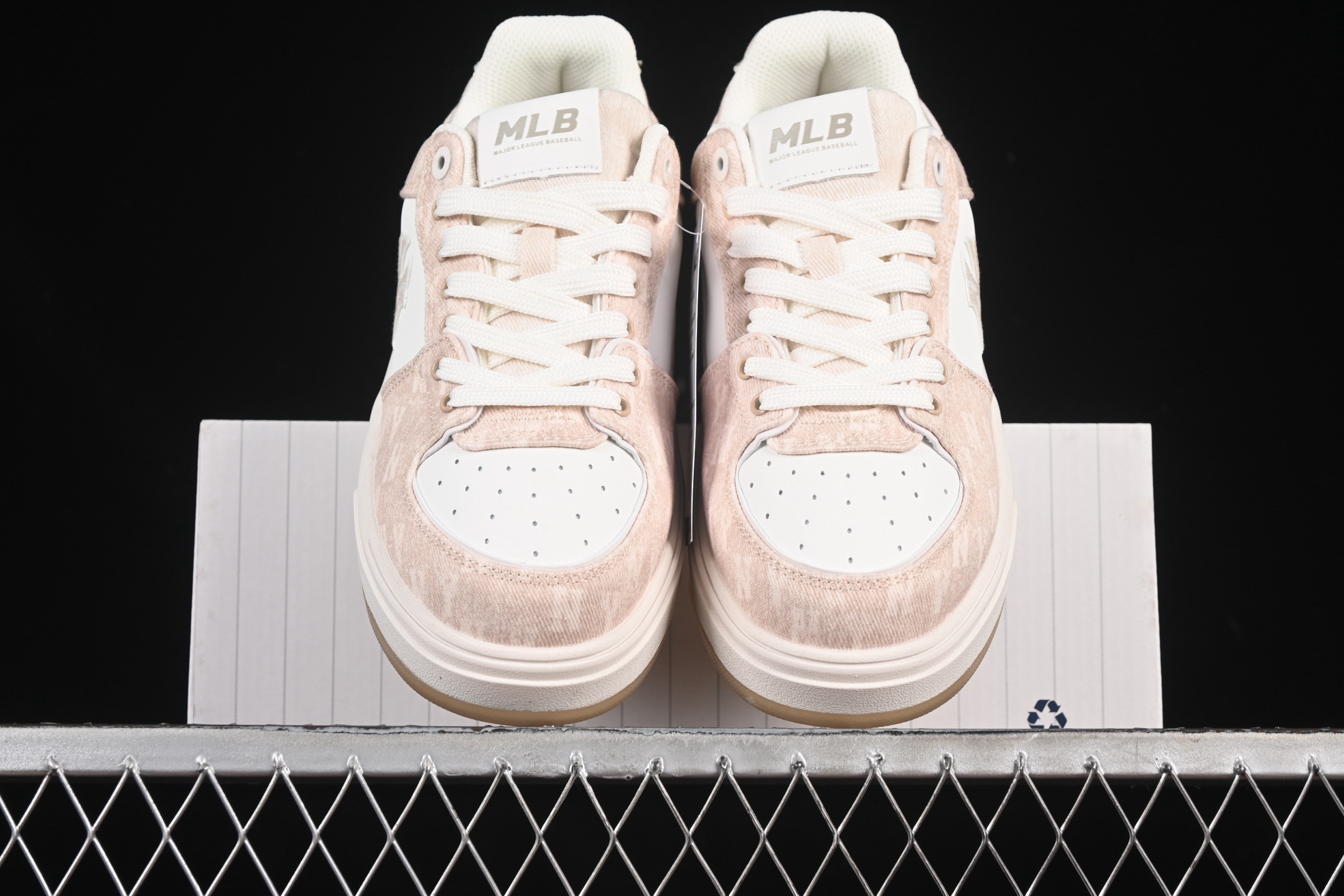 MLB NY Chunky Liner Denim Monogram Sneakers Beige