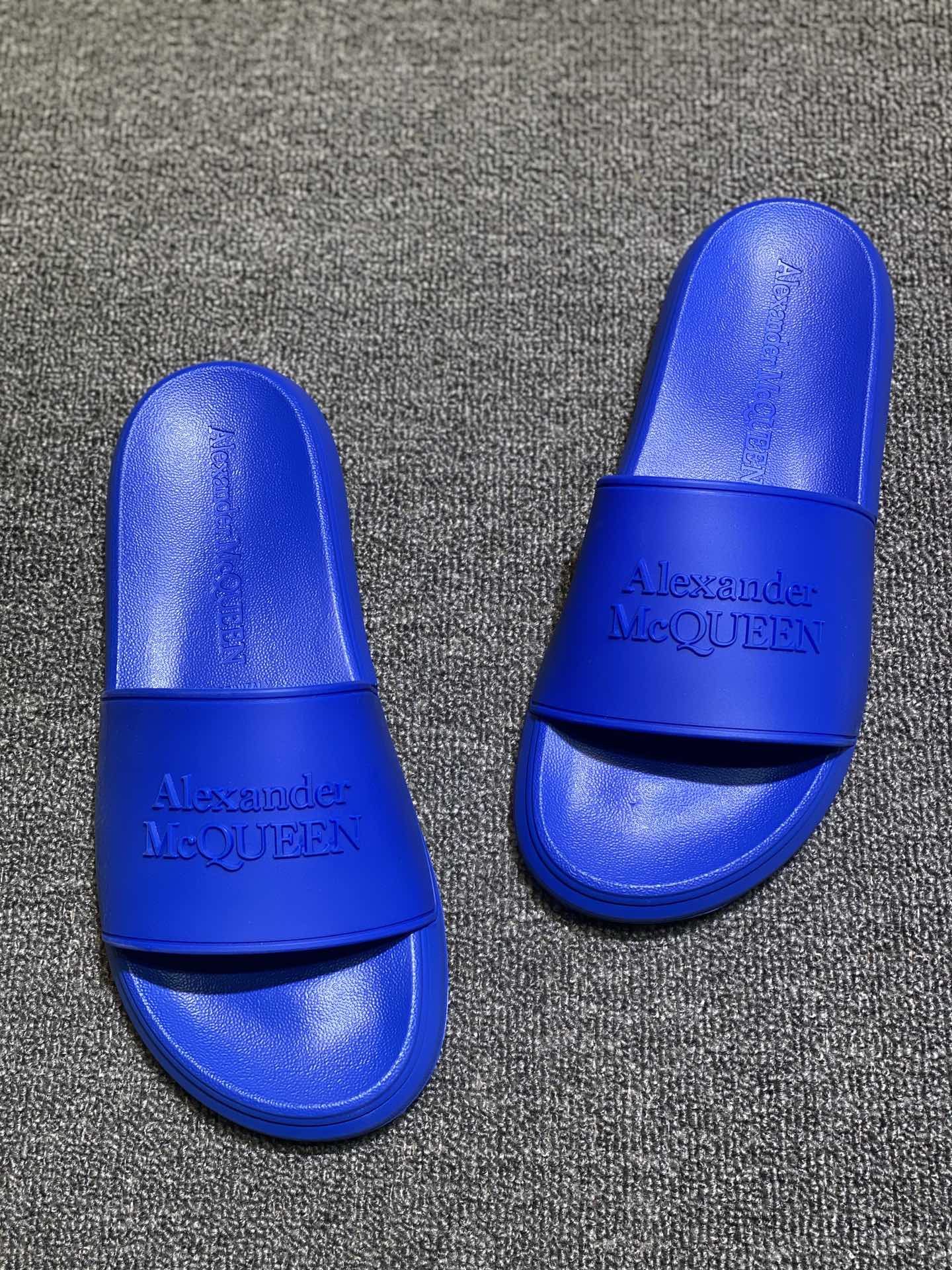 Alexander McQueen Logo Slides Blue
