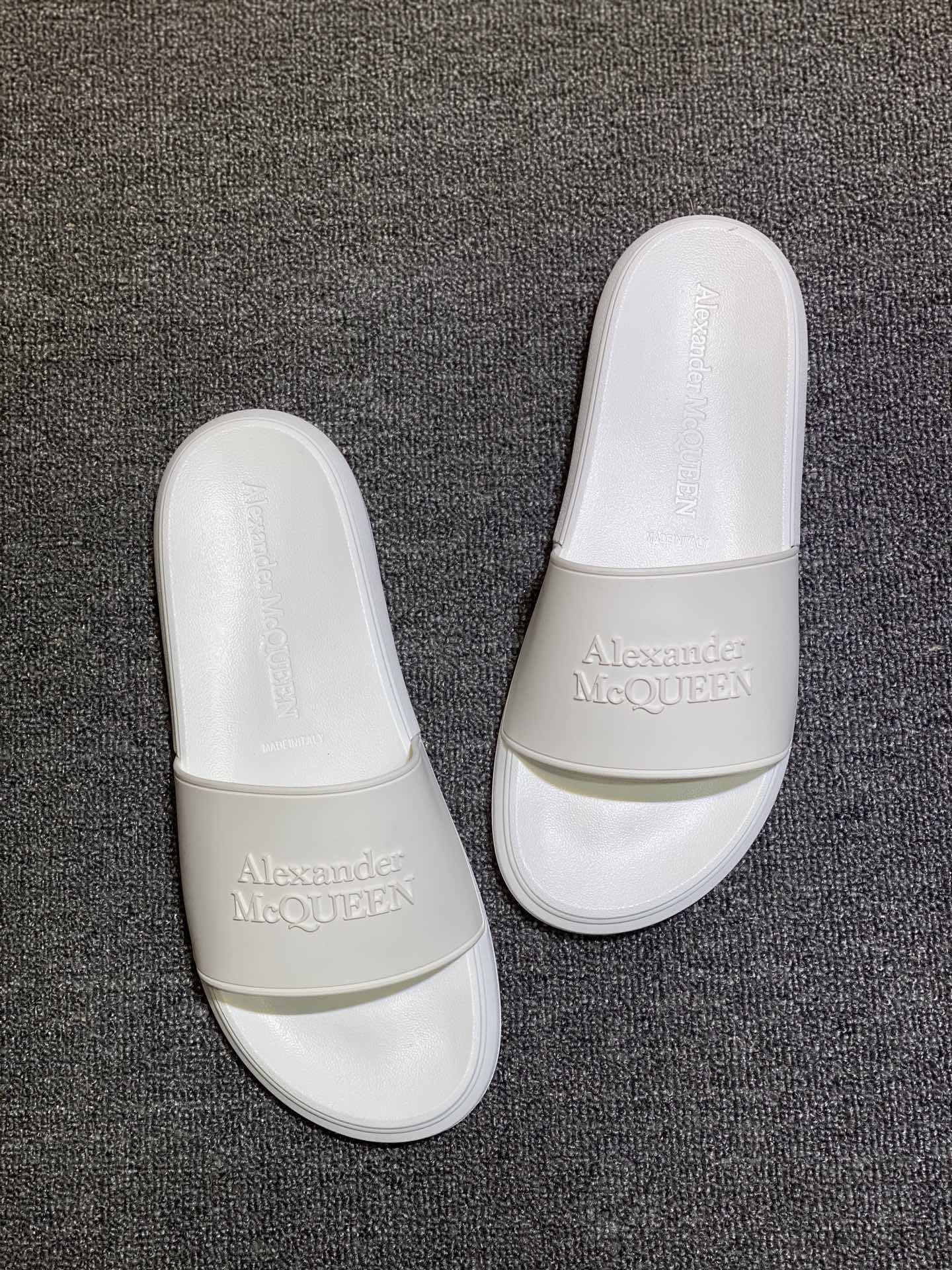 Alexander McQueen Logo Slides White