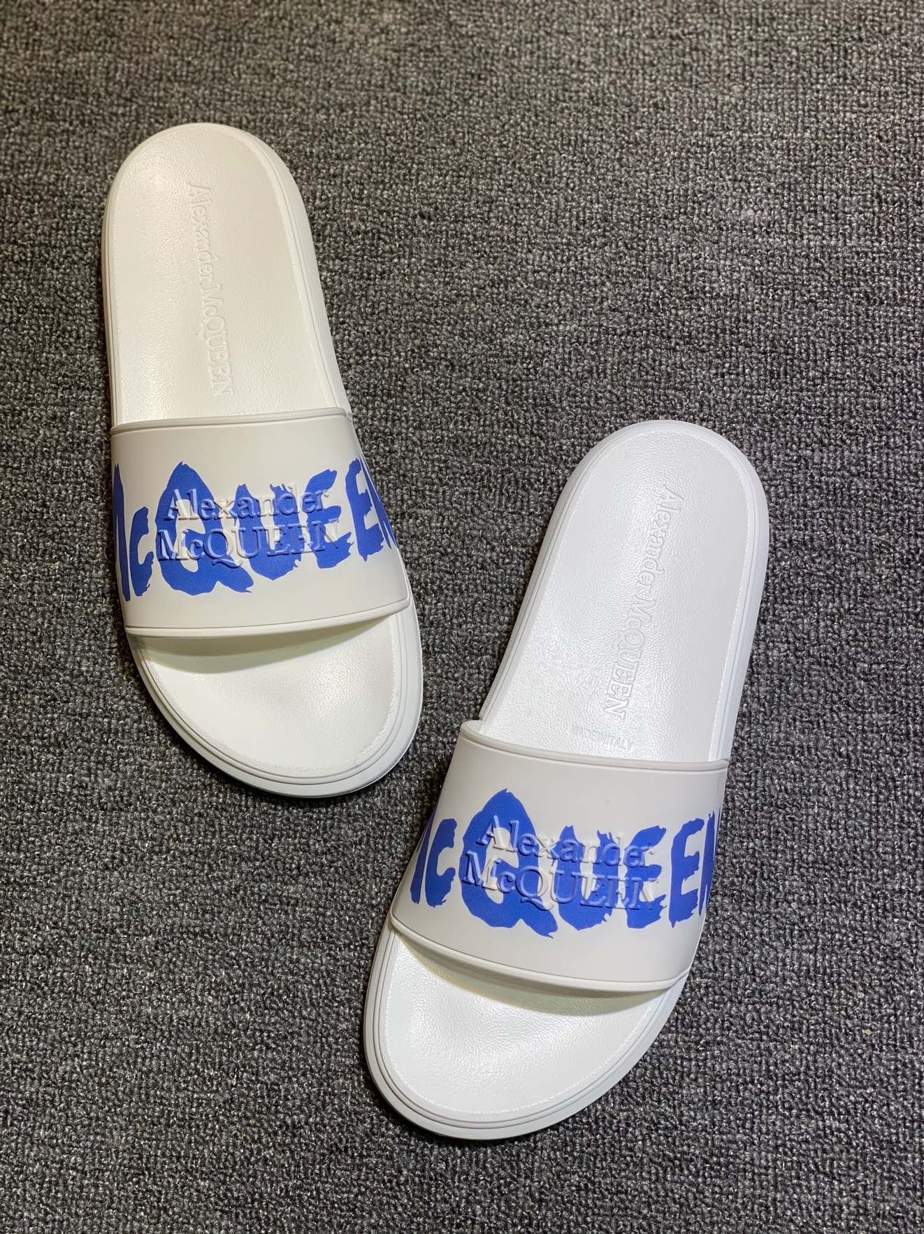 Alexander McQueen Logo Slides White