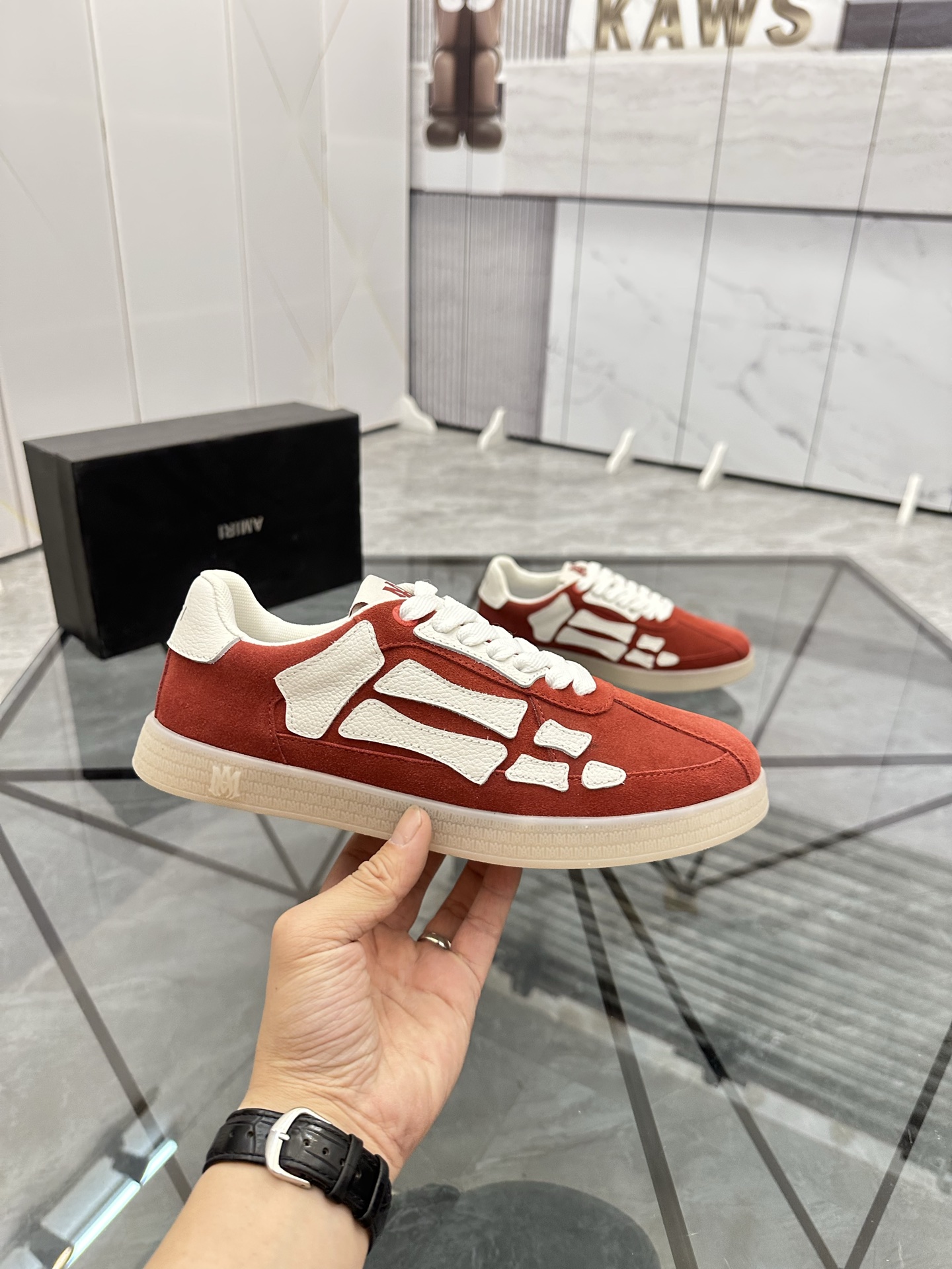 Amiri Suede Low-Top Sneakers Red