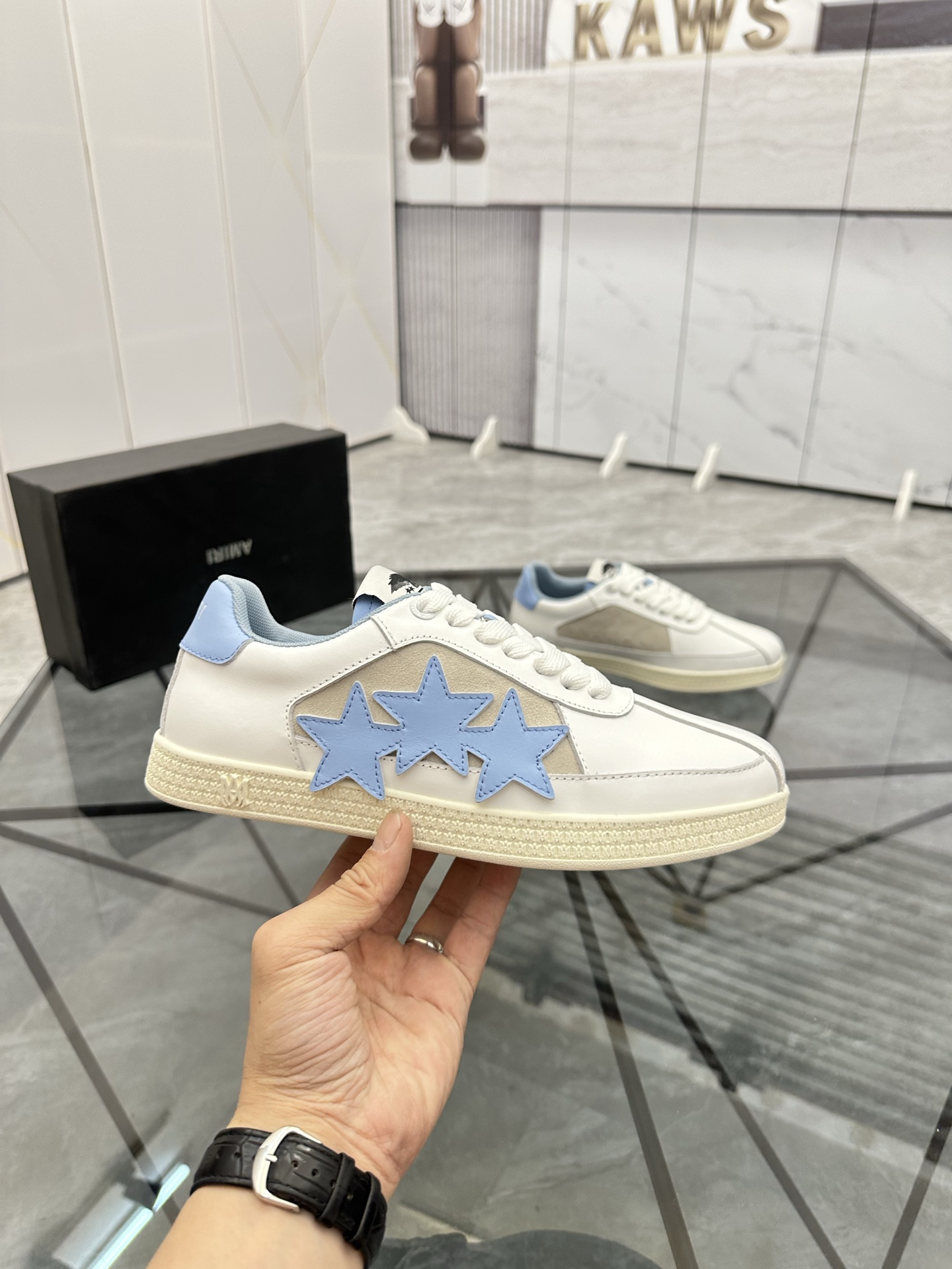 Amiri Star Low-Top Sneakers White/Blue