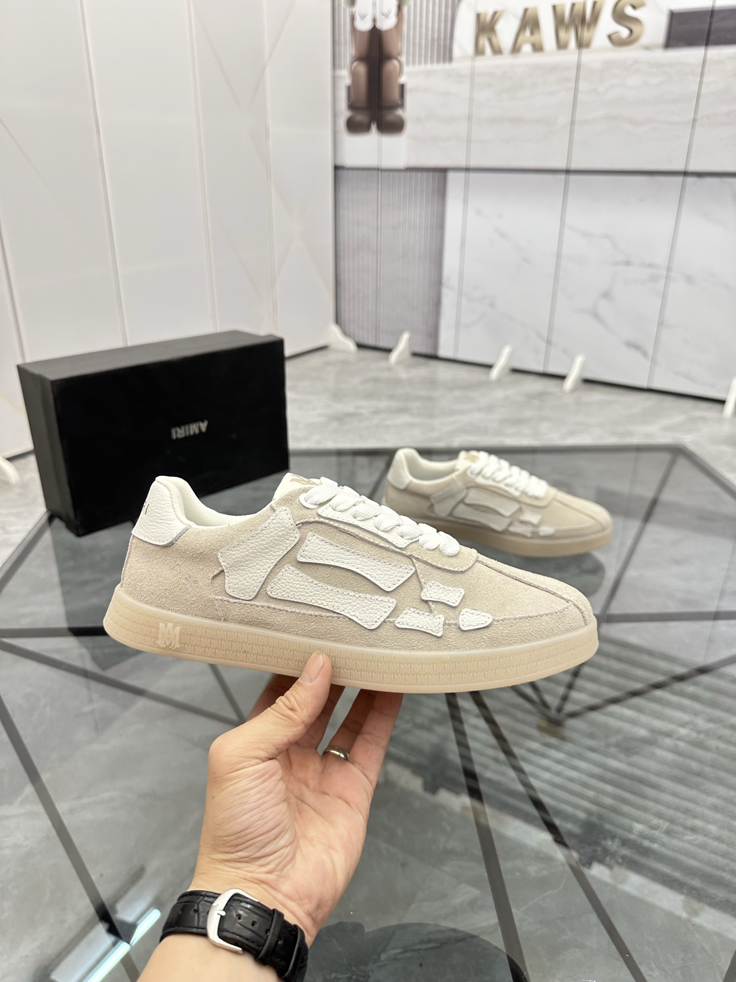 Amiri Low-Top Suede Sneakers Beige