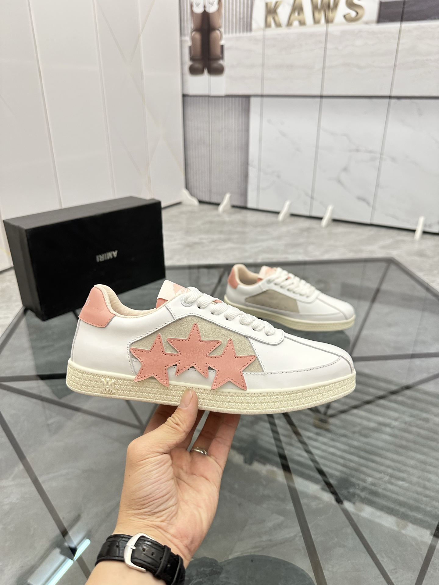 Amiri Star Low-Top Sneakers White Pink