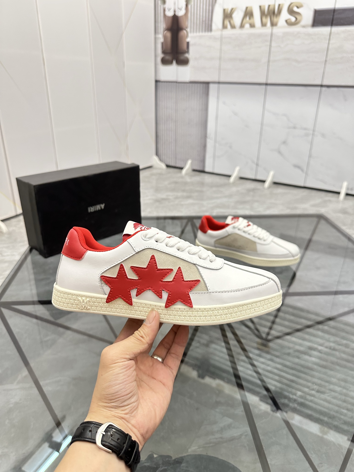 AMIRI Star Low-Top Sneakers White/Red