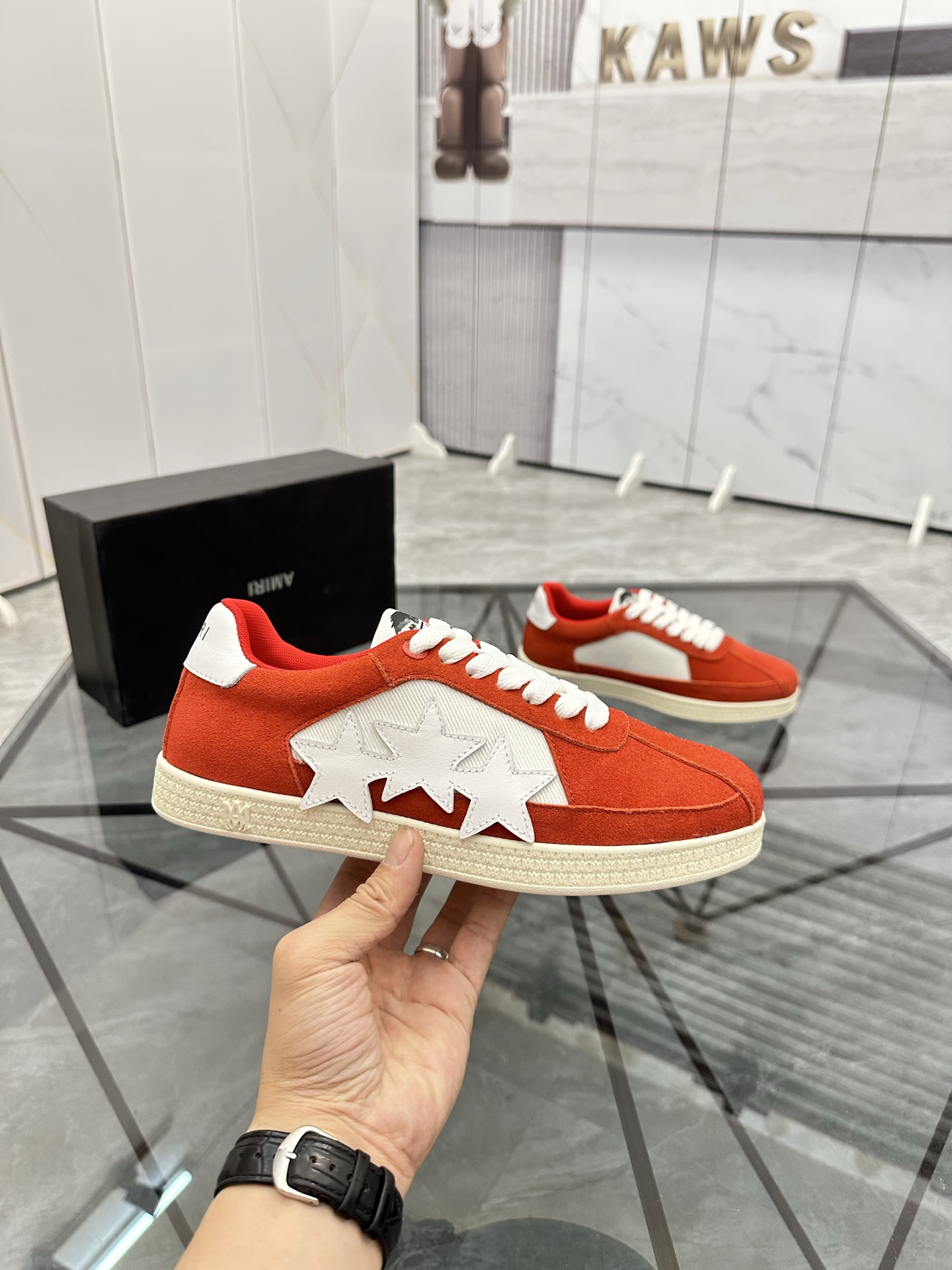 Amiri Star Panel Low-Top Sneakers Red