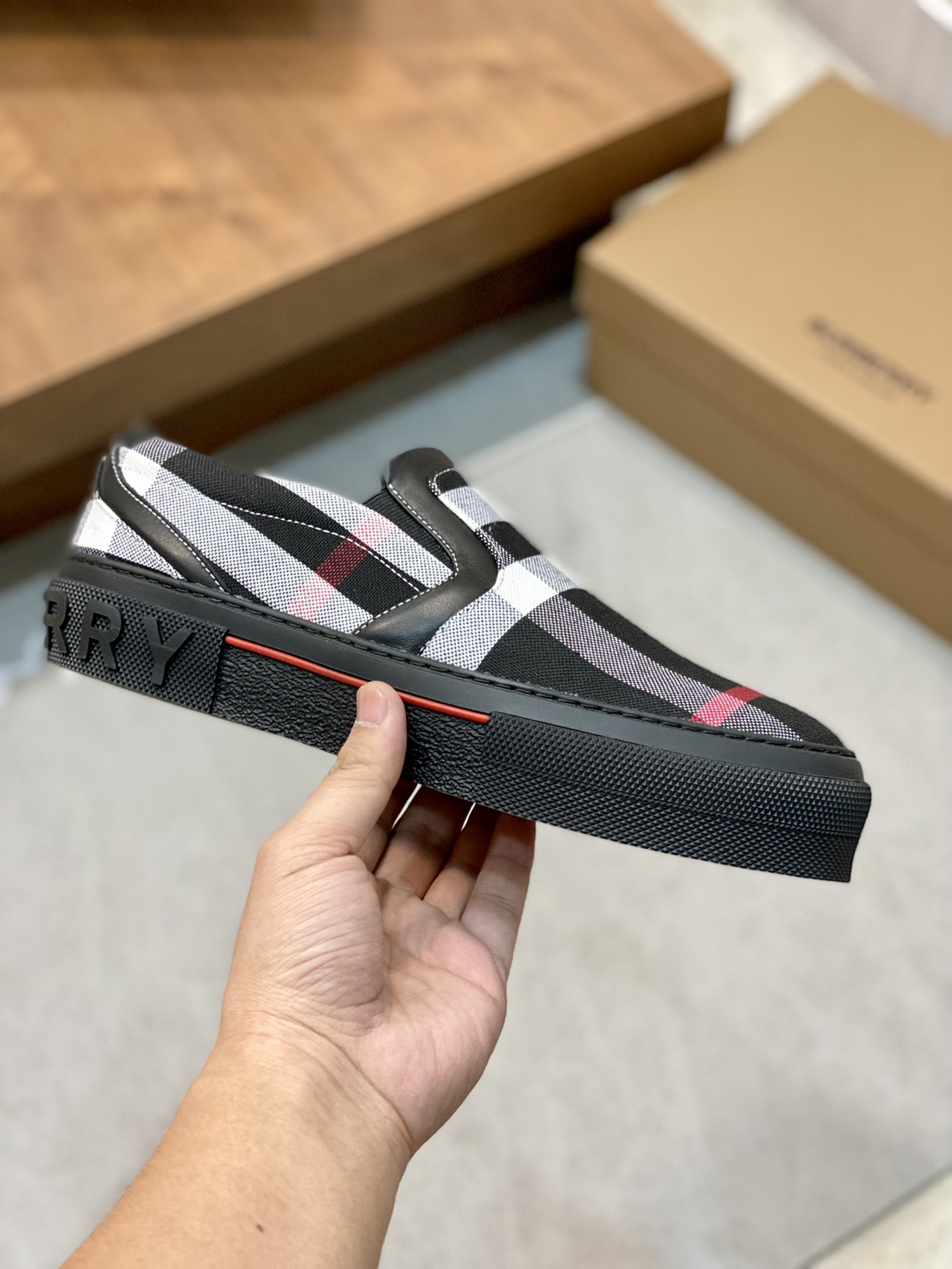 Burberry Check Slip-On Sneakers Multi