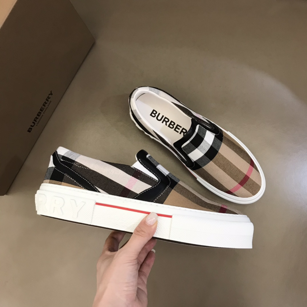 Burberry Vintage Check Slip-On Sneakers Khaki