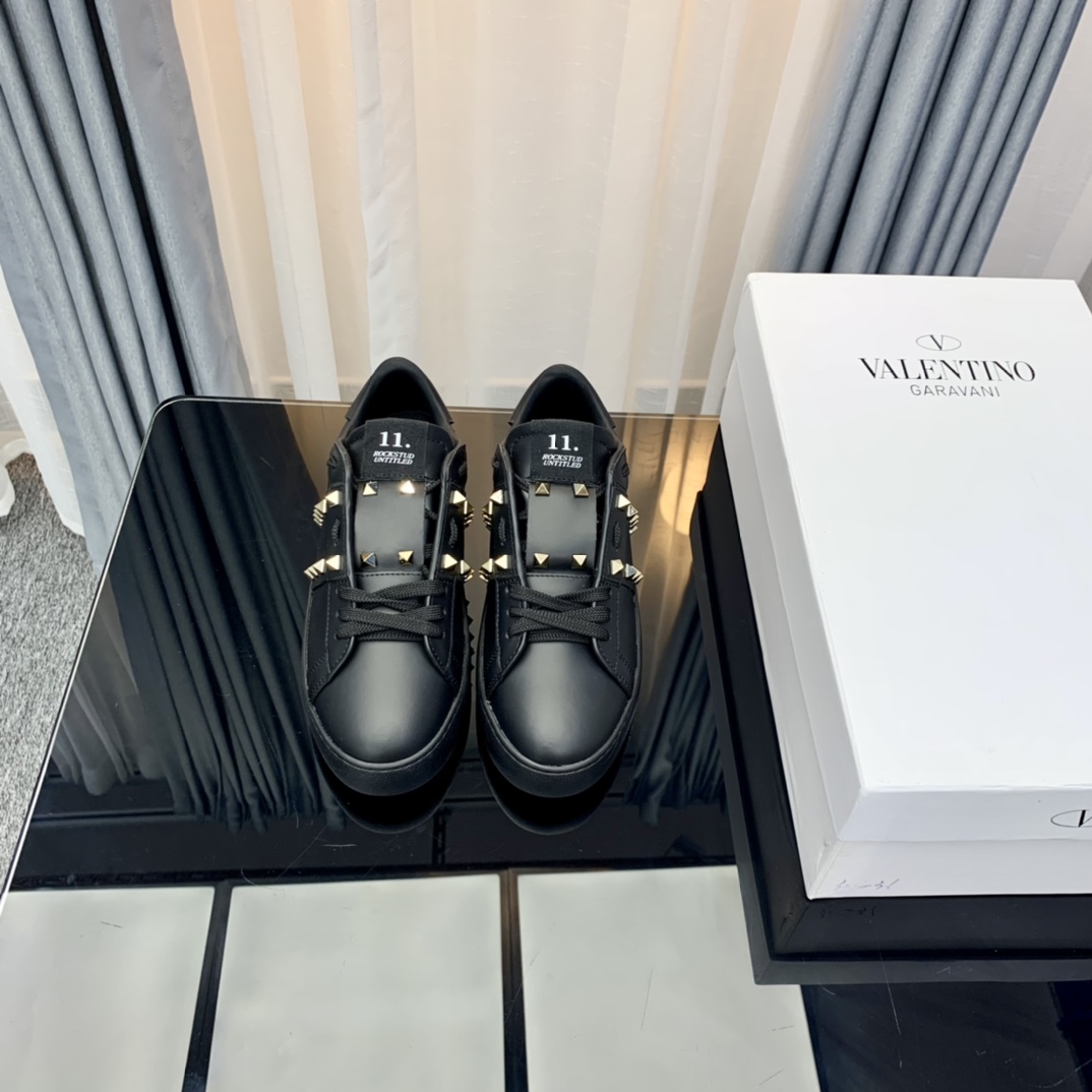 Valentino Studded Low-Top Sneakers Black