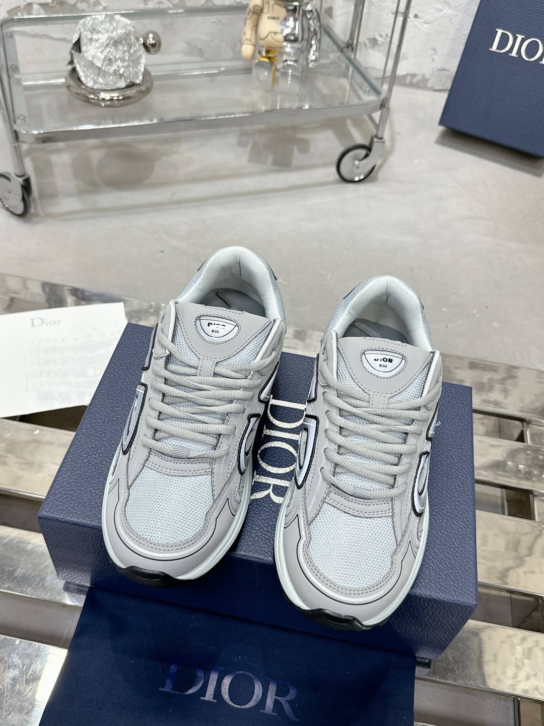 Dior B30 Reflective Dad Sneakers Grey