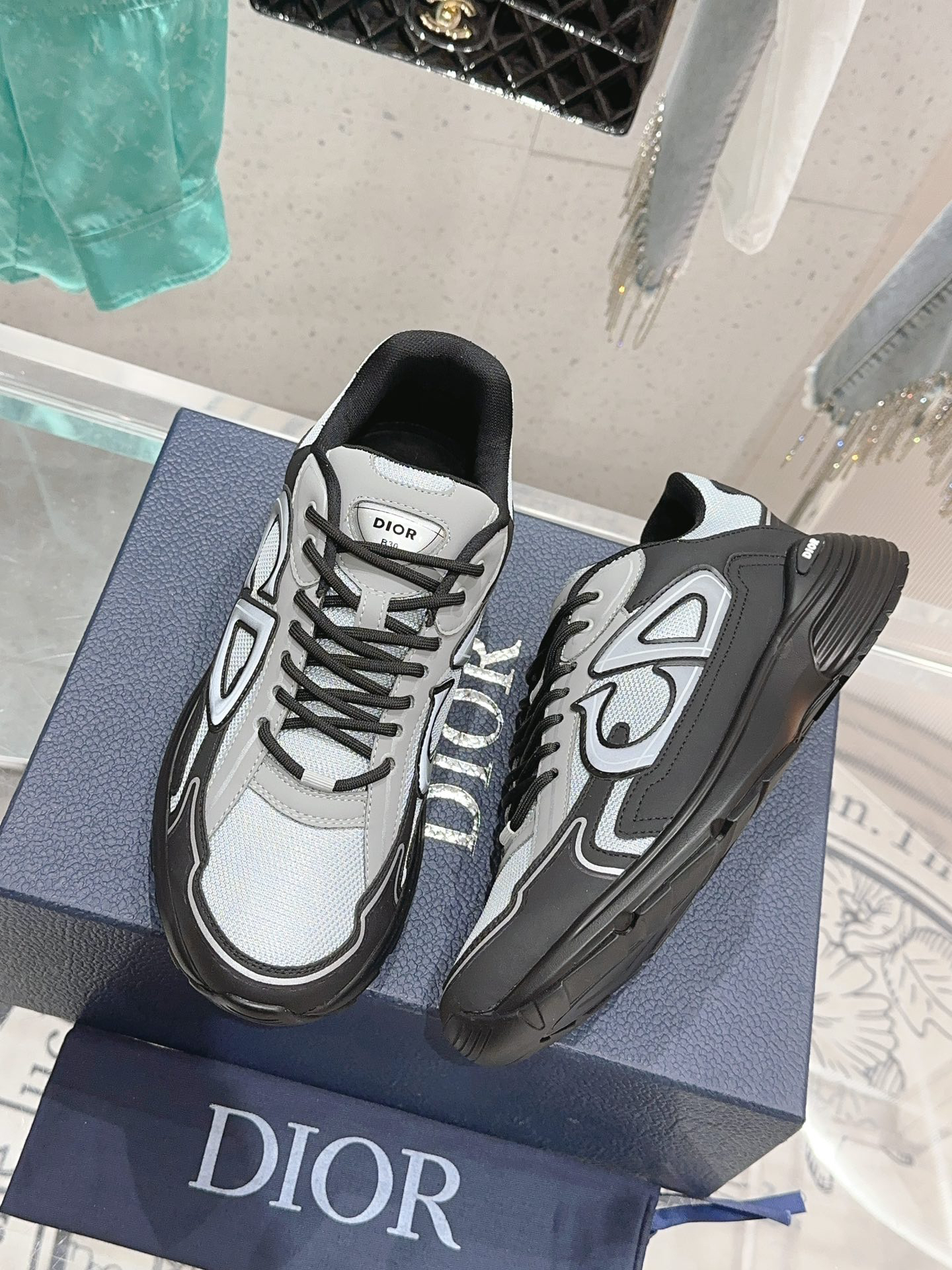 Dior B30 Mesh Sneakers Grey Black
