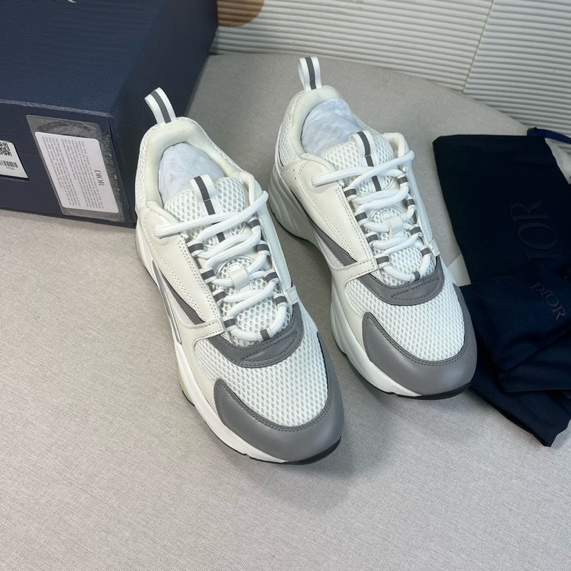 Dior B22 Chunky Runner Sneakers White/Grey