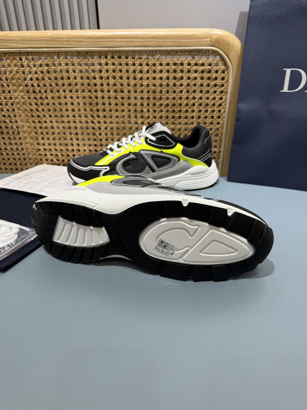 Dior B30 Countdown Sneakers Black/Neon Yellow