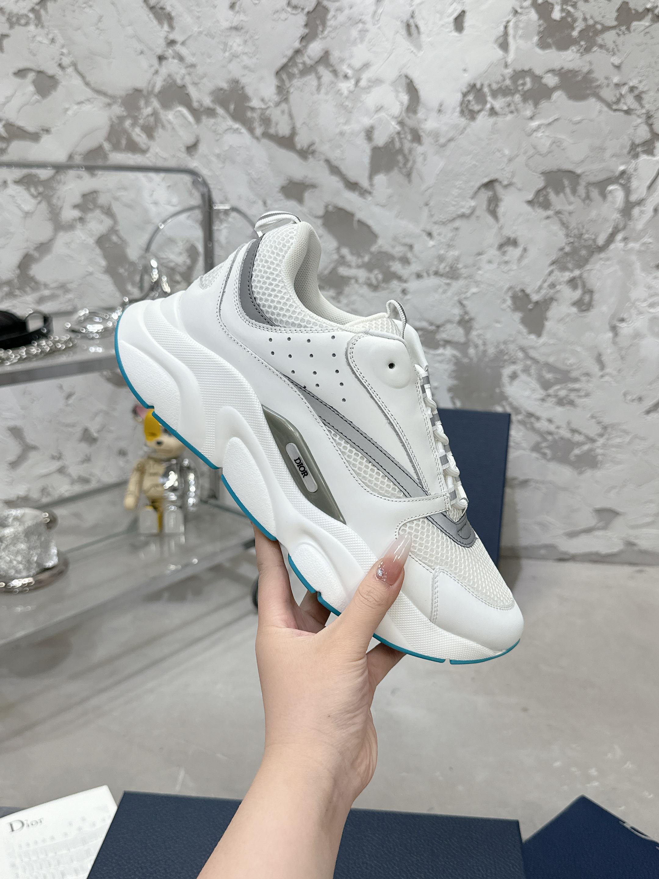 Dior B22 Mesh Sneakers White
