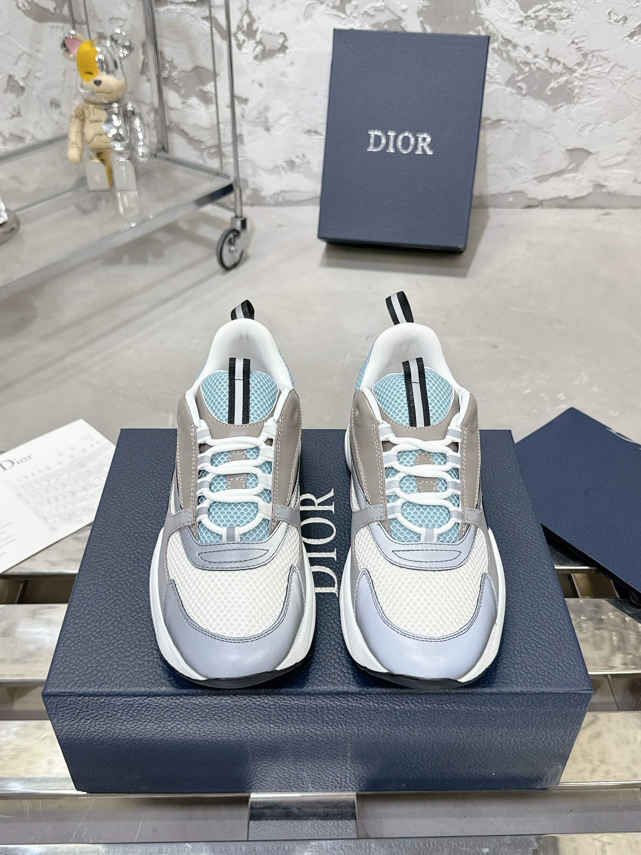 Dior B22 Mesh Runner Sneakers Grey