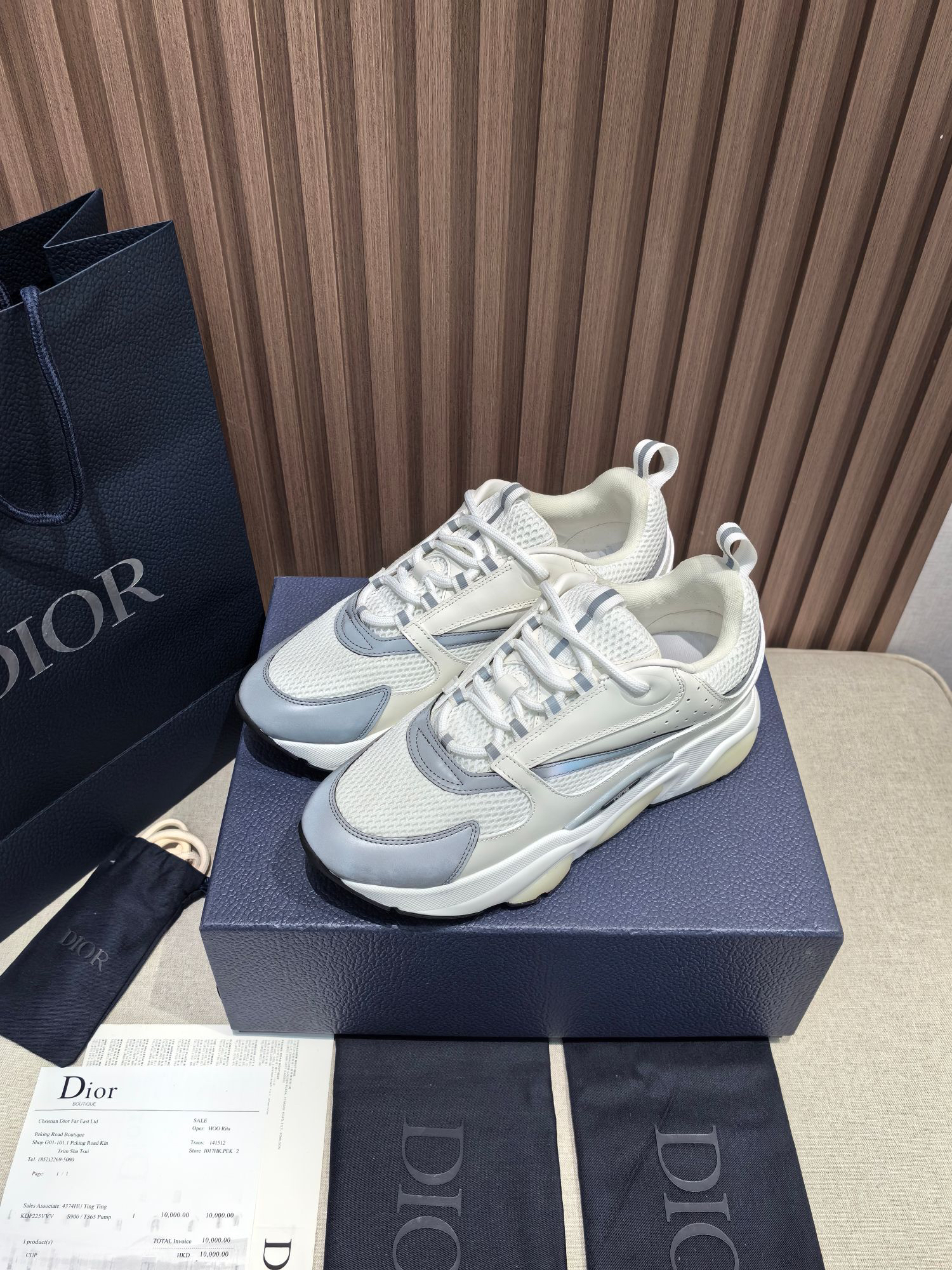 Dior B22 Low-Top Sneakers White/Grey