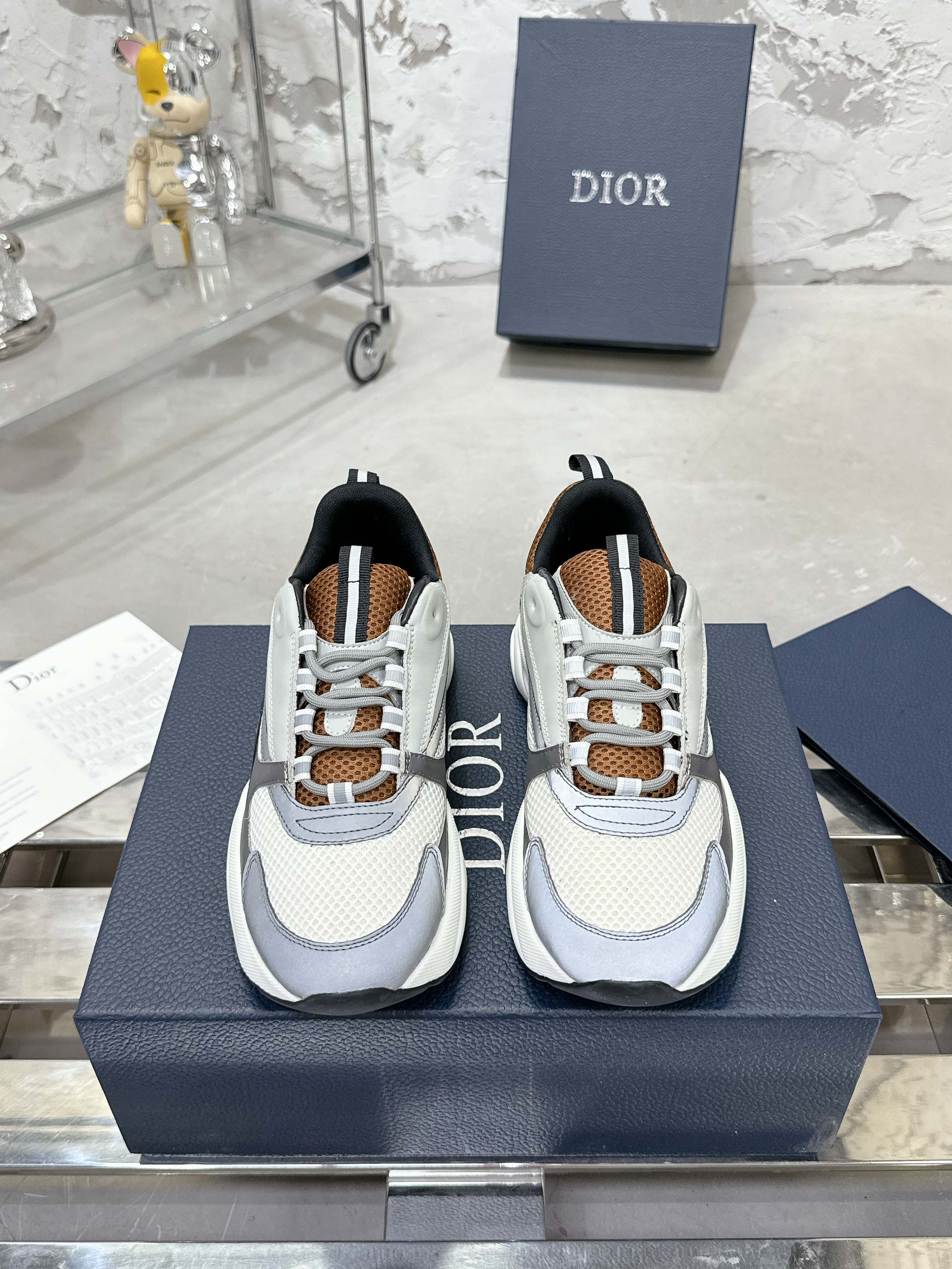 Dior B22 Mesh Casual Sneakers Grey