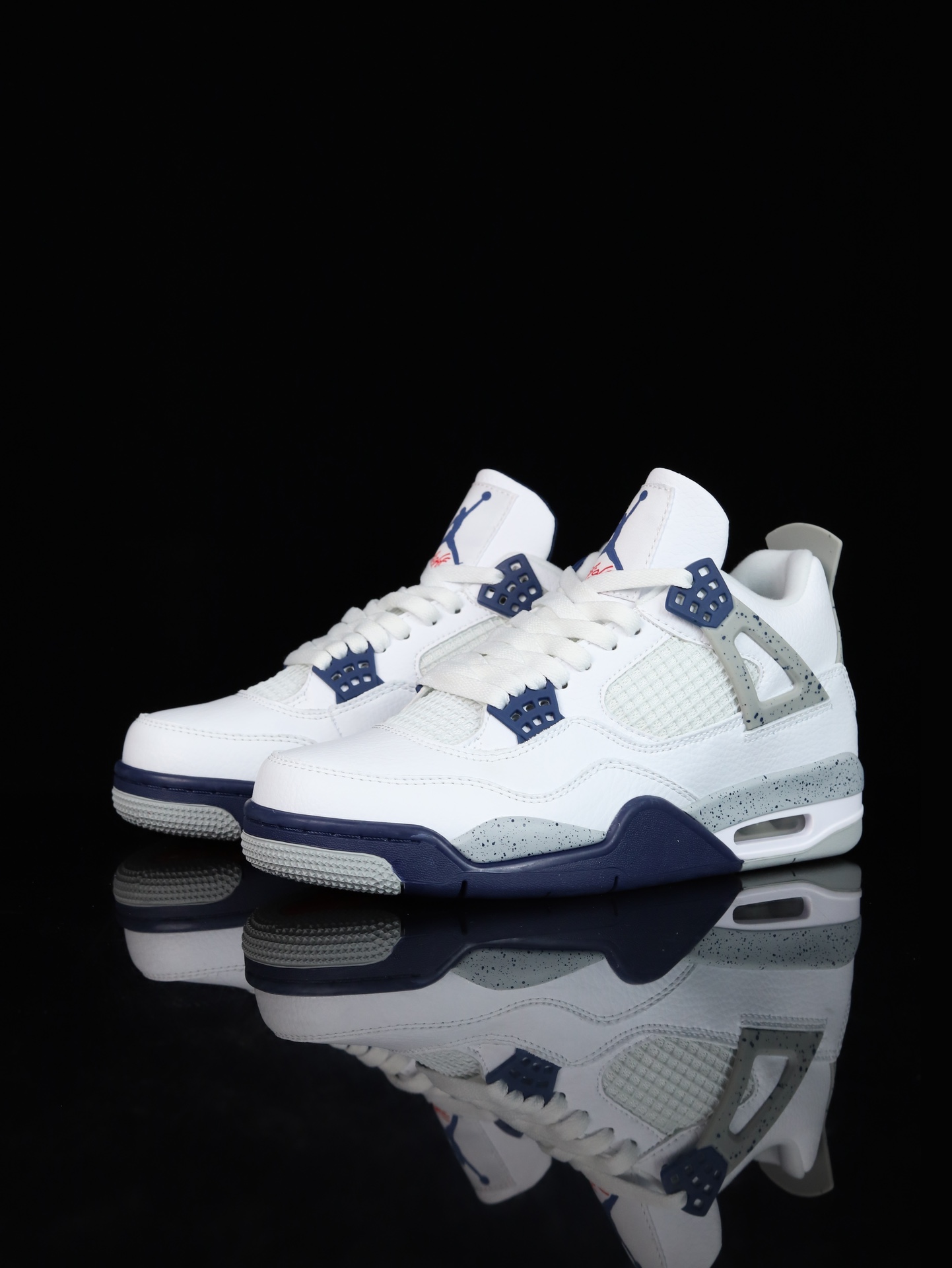 Jordan Air Jordan 4 Retro AJ4 Shoes White Navy