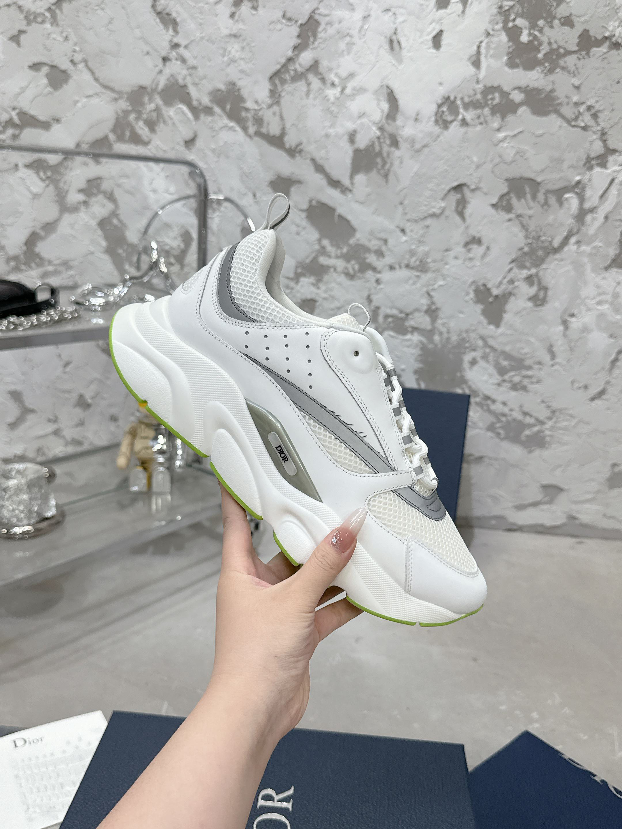 Dior B22 Mesh Lifestyle Sneakers White/Grey