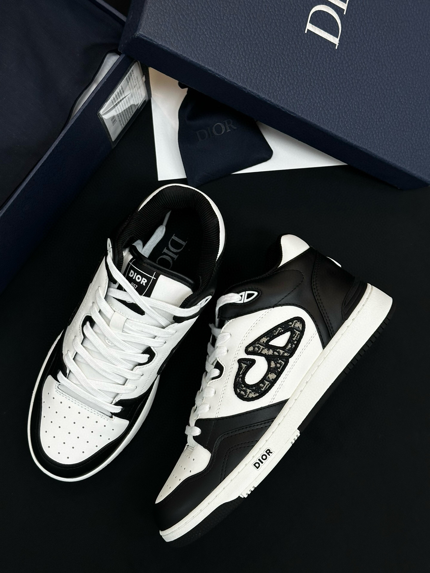 Dior B57 Low-Top Sneakers Black/White