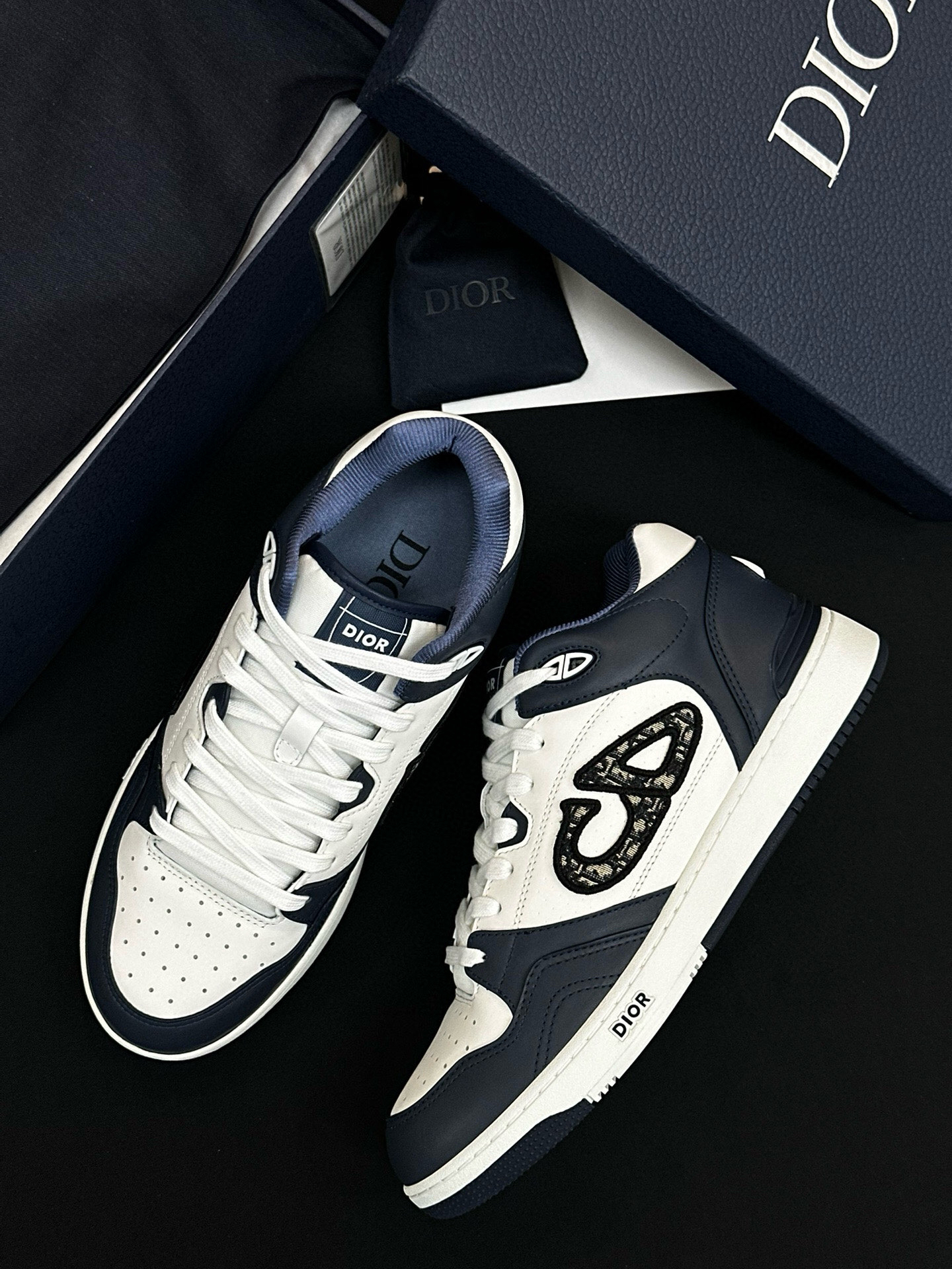 Dior B57 Low-Top Sneakers Navy/White