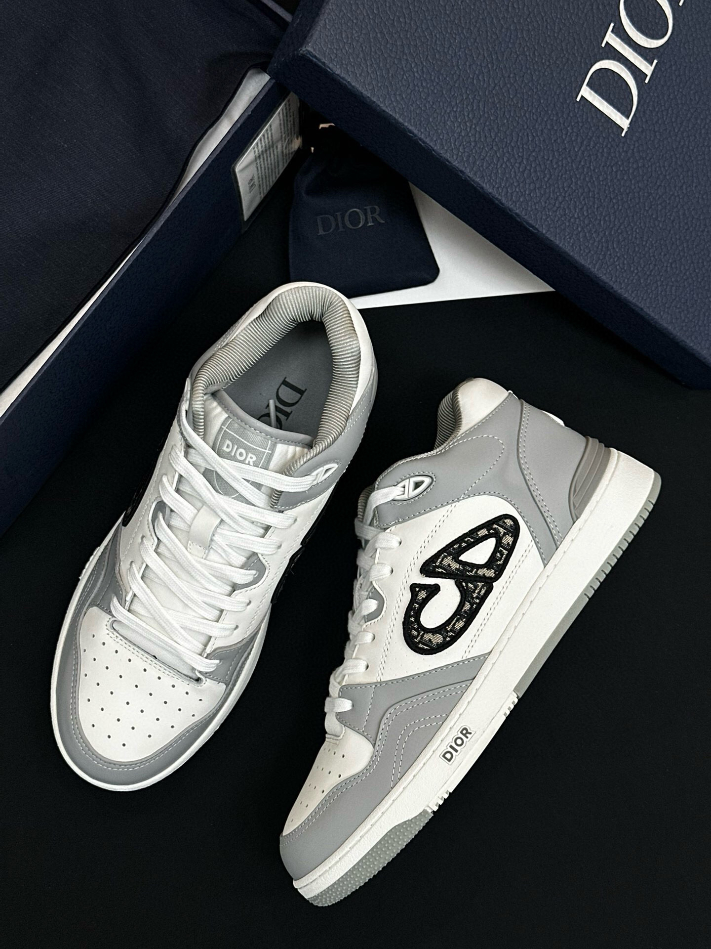 Dior B57 Low-Top Sneakers Grey/White