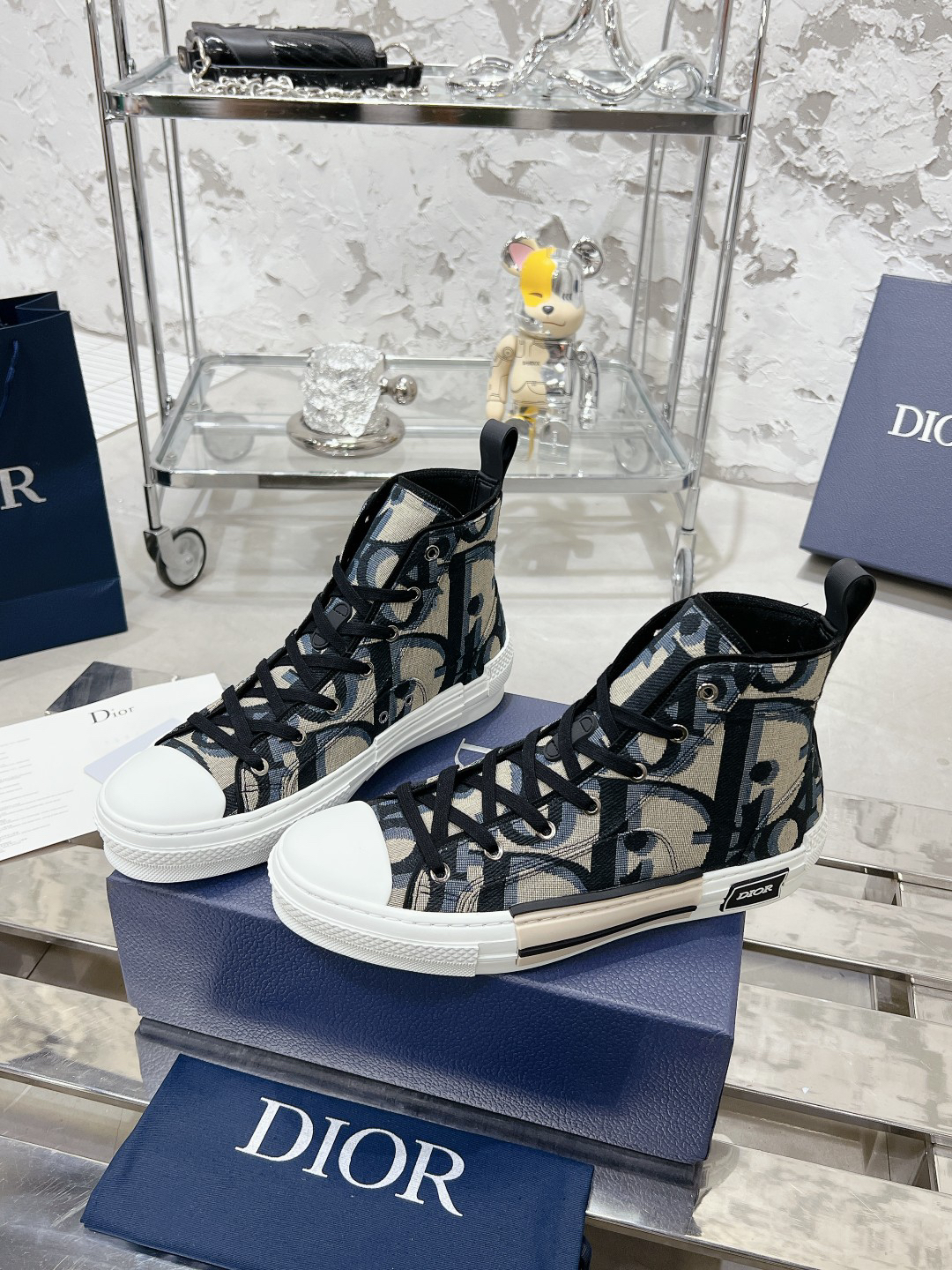Dior B23 Oblique High-Top Sneakers Multicolor
