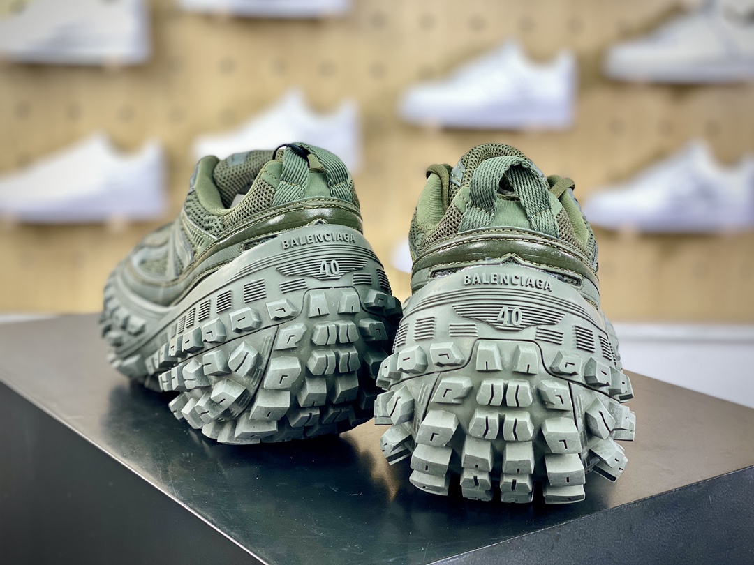Balenciaga Defender Platform Sneakers Army Green