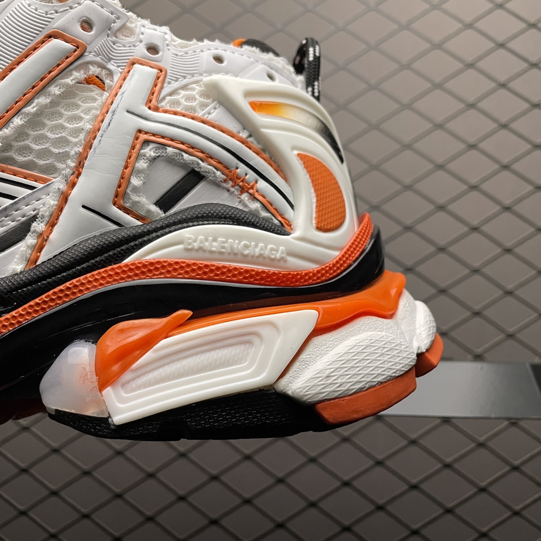 Balenciaga Runner Distressed Dad Sneakers White/Orange