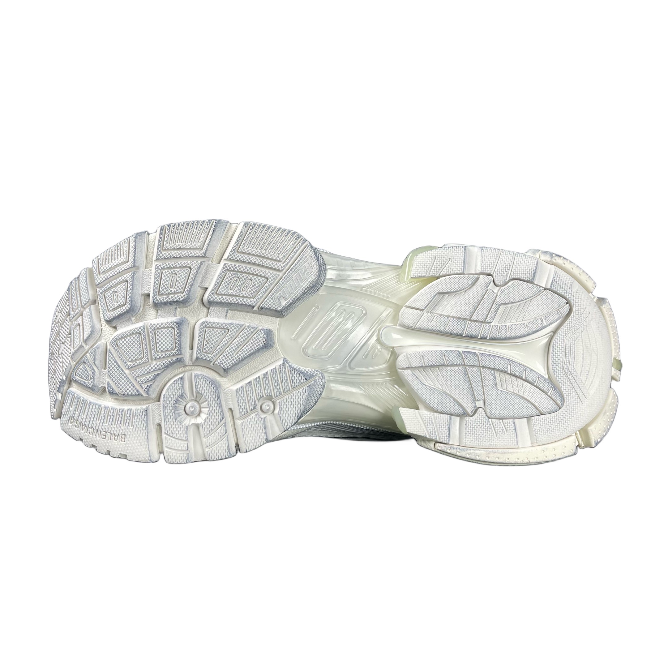 Balenciaga Runner Distressed Dad Sneakers Silver/White