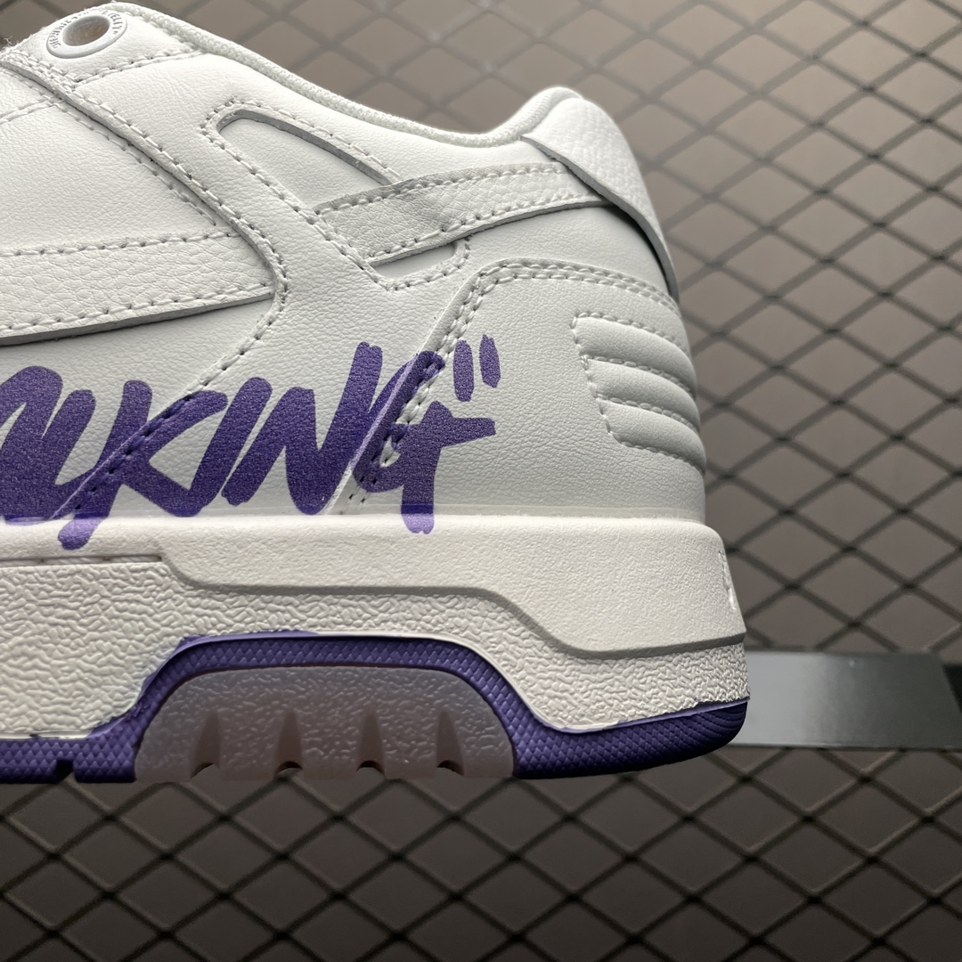 Off-White Out of Office Low-Top Leather Sneakers White/Purple