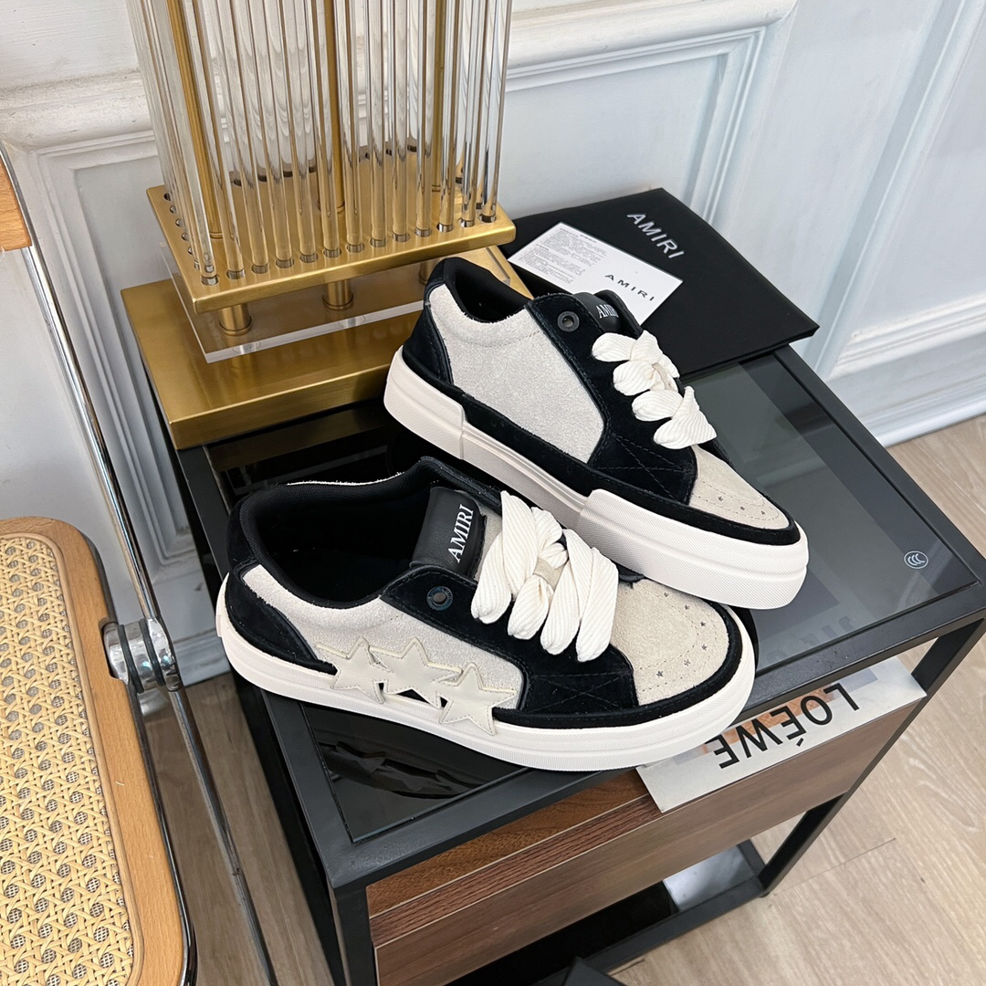 Amiri Star Panel Low-Top Sneakers Black/White
