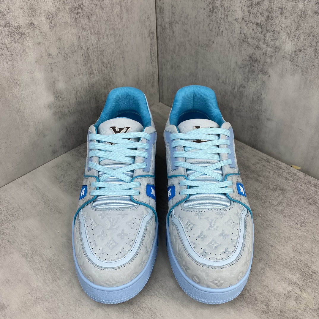 Louis Vuitton LV Trainer Leather Sneakers Blue