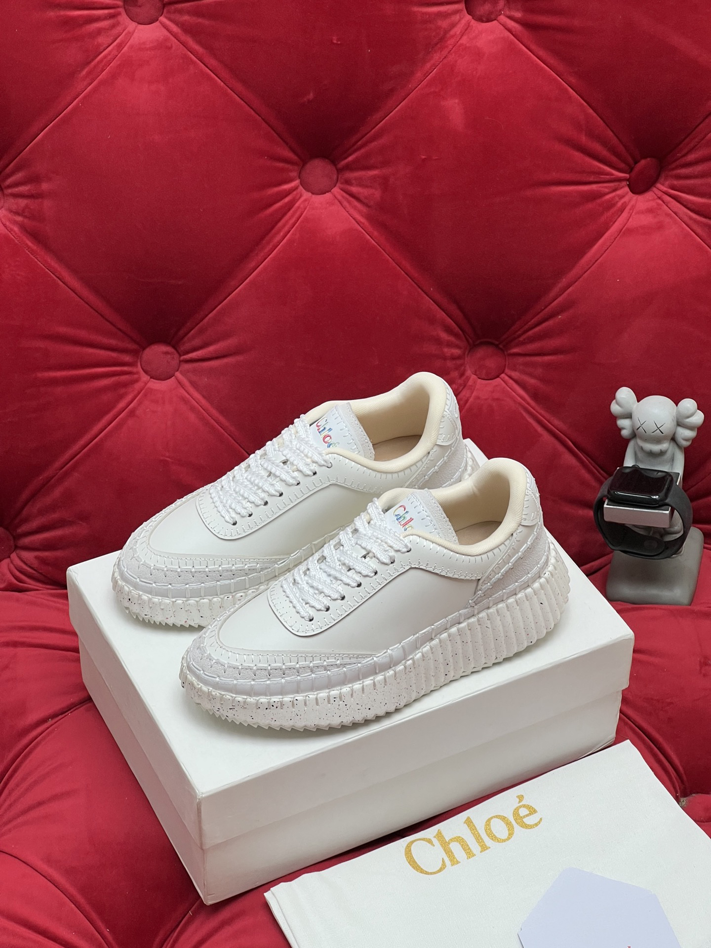 Chloe Chunky Low-Top Sneakers White