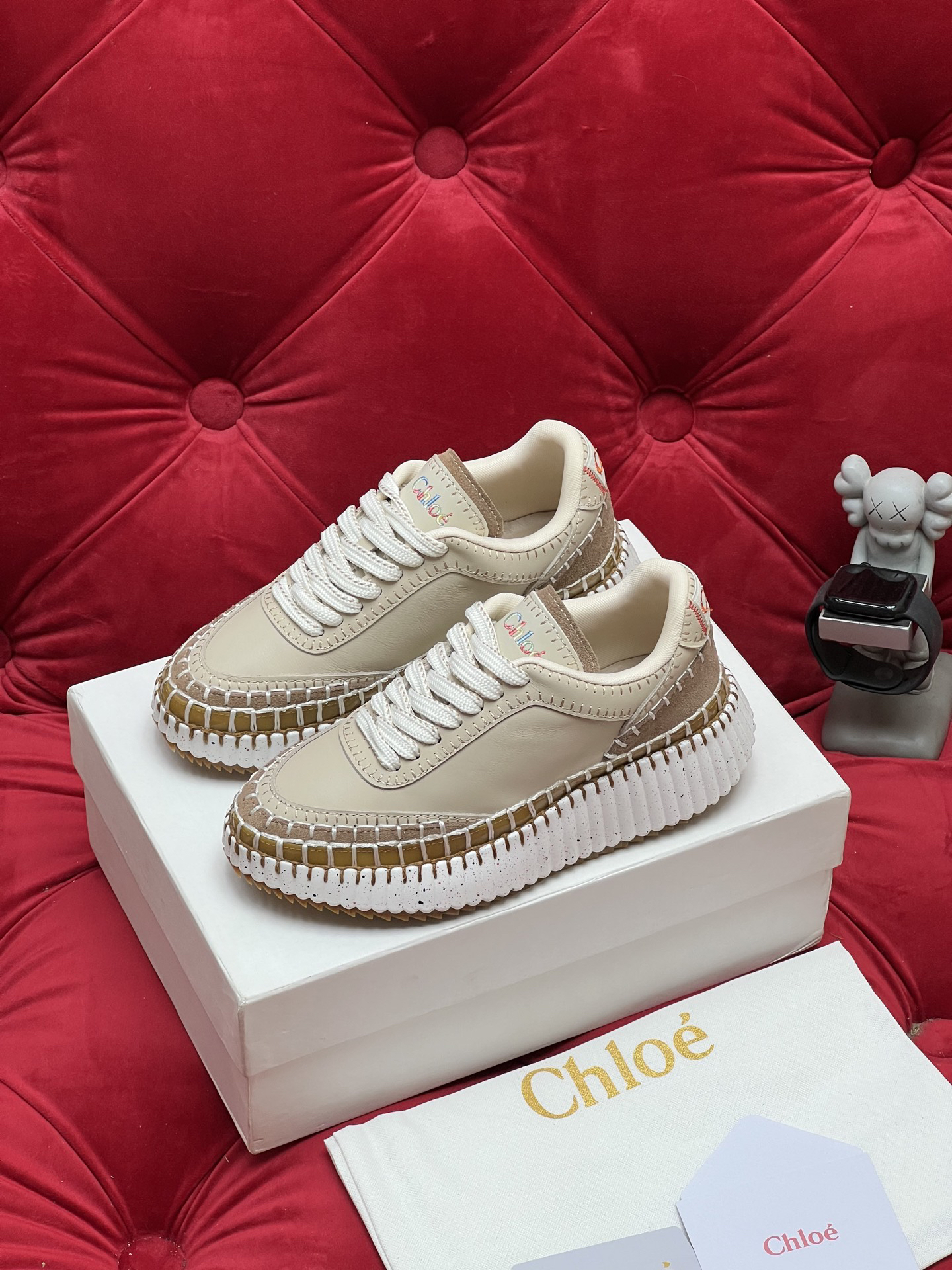 Chloe Chunky Casual Sneakers Beige