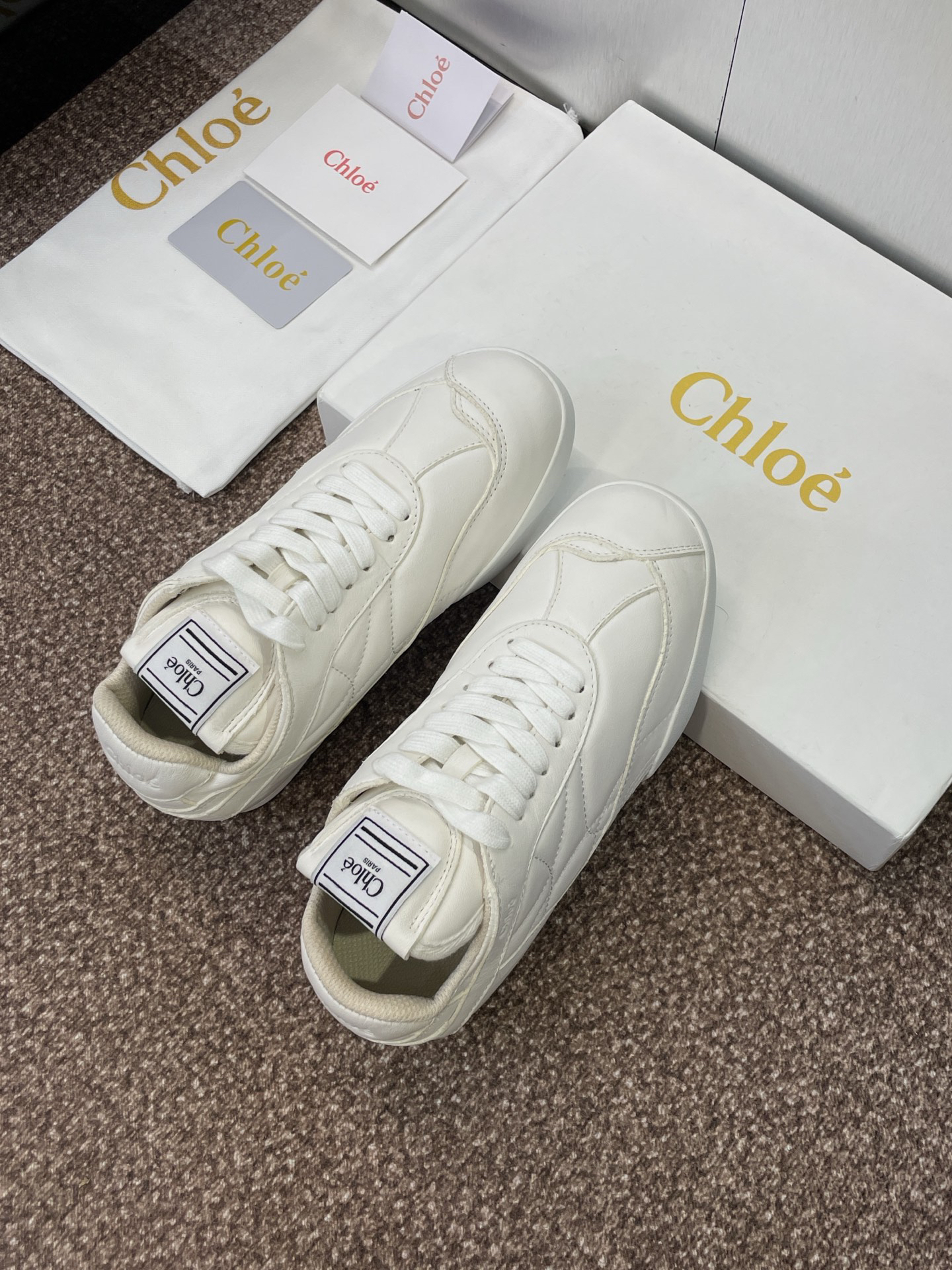 Chloe Runway Retro Trainers White