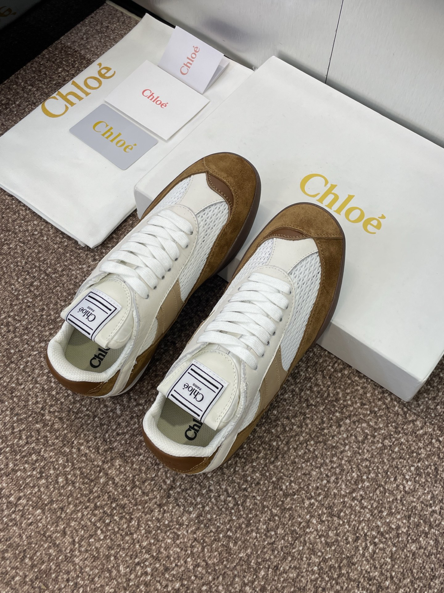 Chloe Runway Low-Top Sneakers Brown