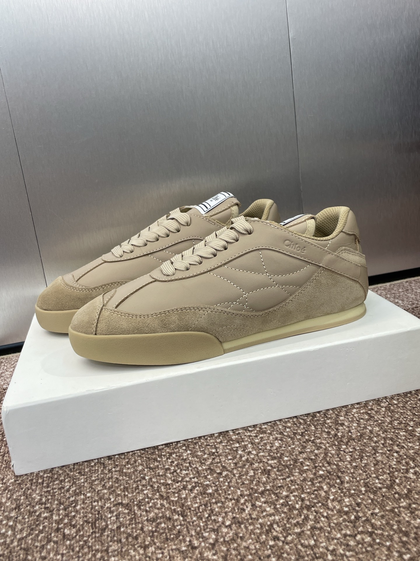 Chloe Runway Low-Top Sneakers Khaki