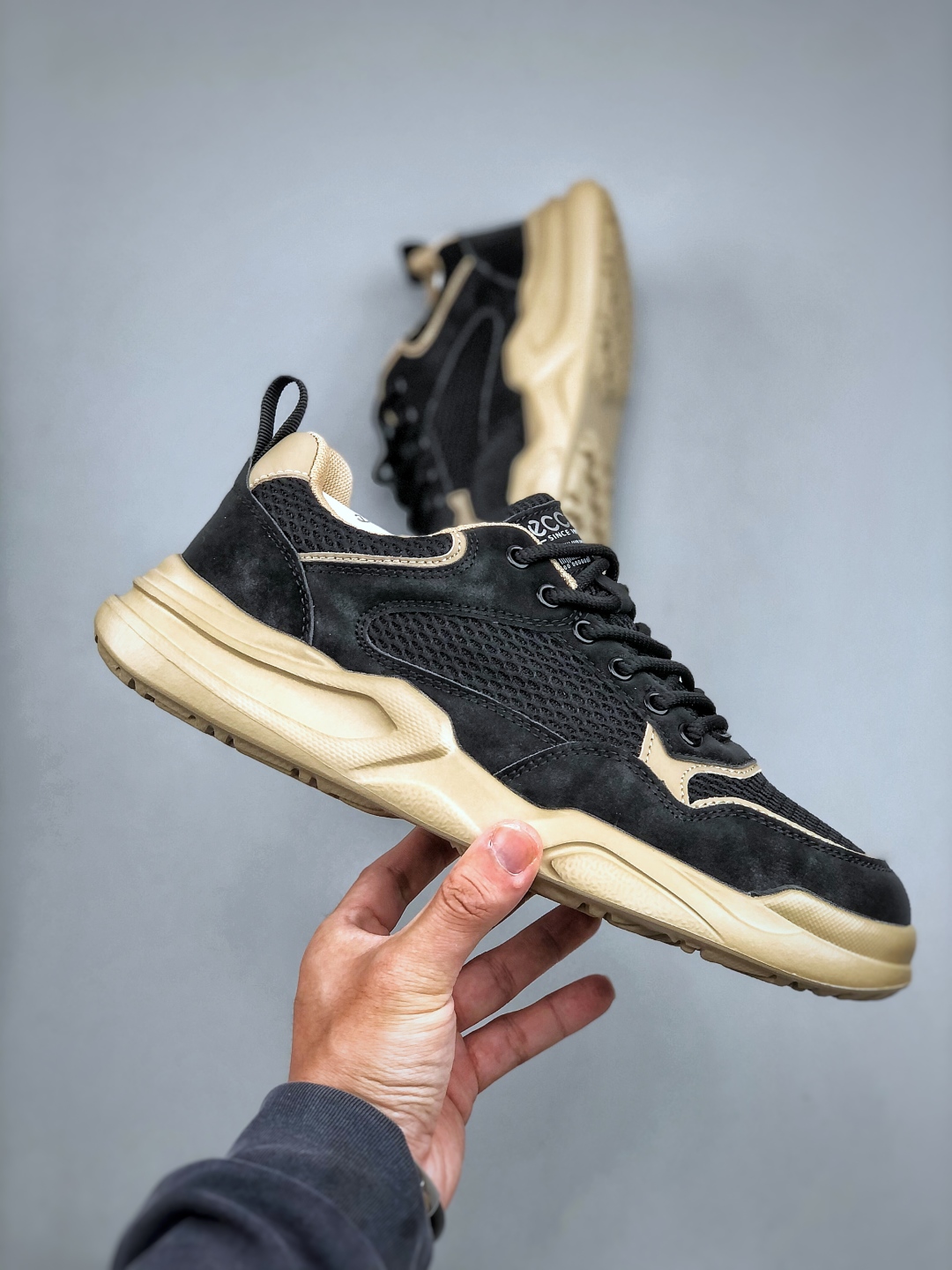 ECCO BIOM Breathable Sneakers Black/Beige